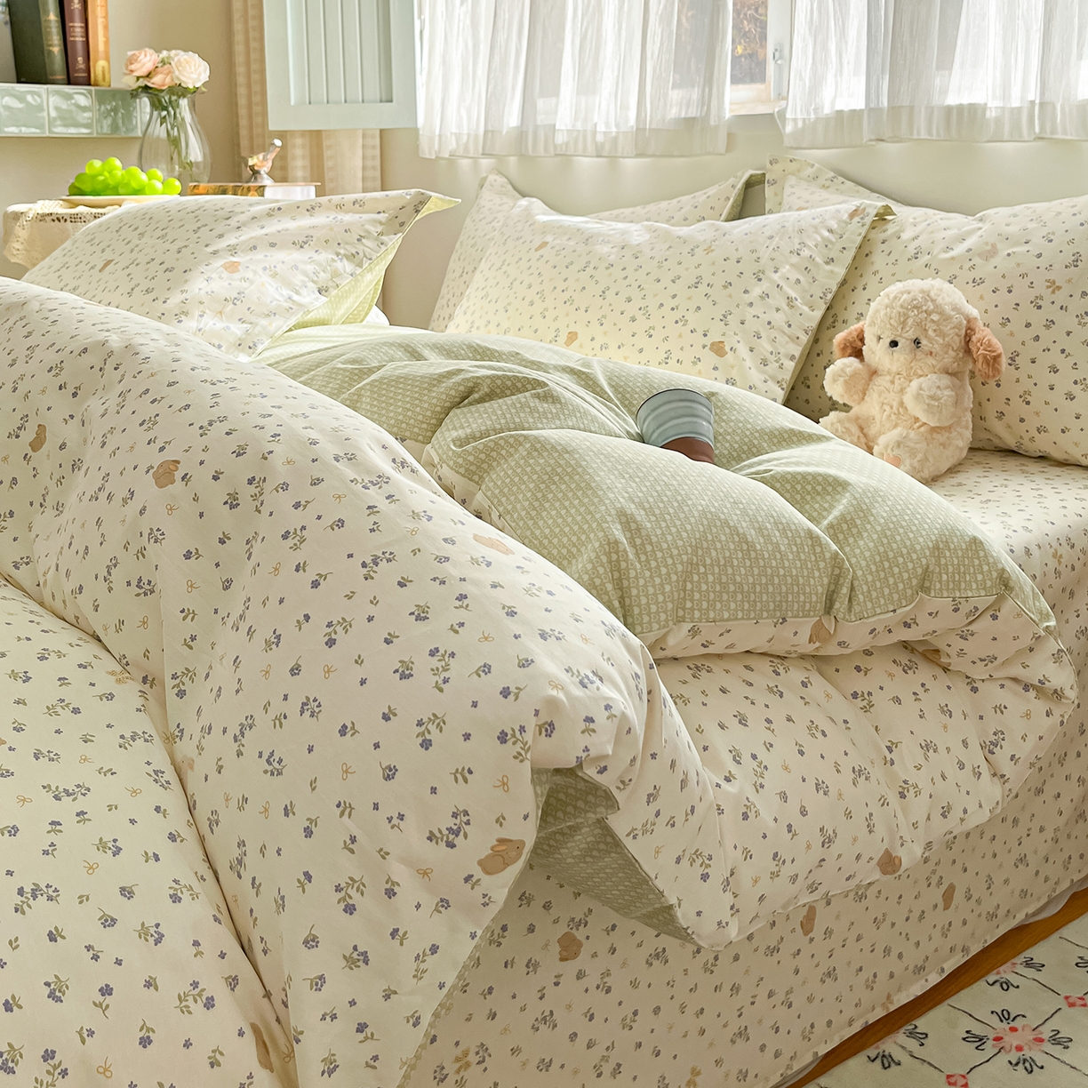 91家纺网 家纺一手货源 找家纺 （总）花梦欣 2026新款全棉纯棉印花花卉款四件套