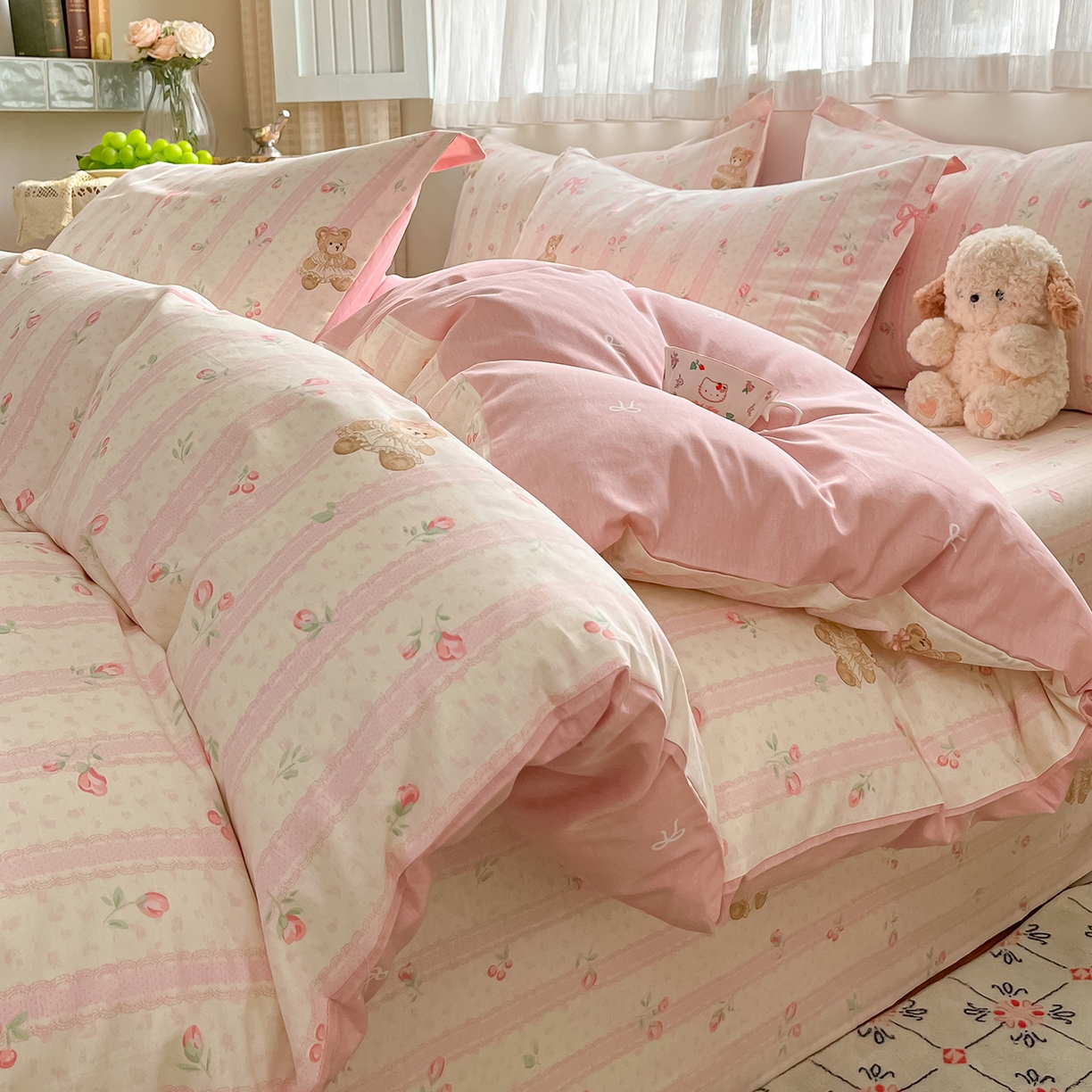 91家纺网 家纺一手货源 找家纺 （总）花梦欣 2026新款全棉纯棉印花花卉款四件套