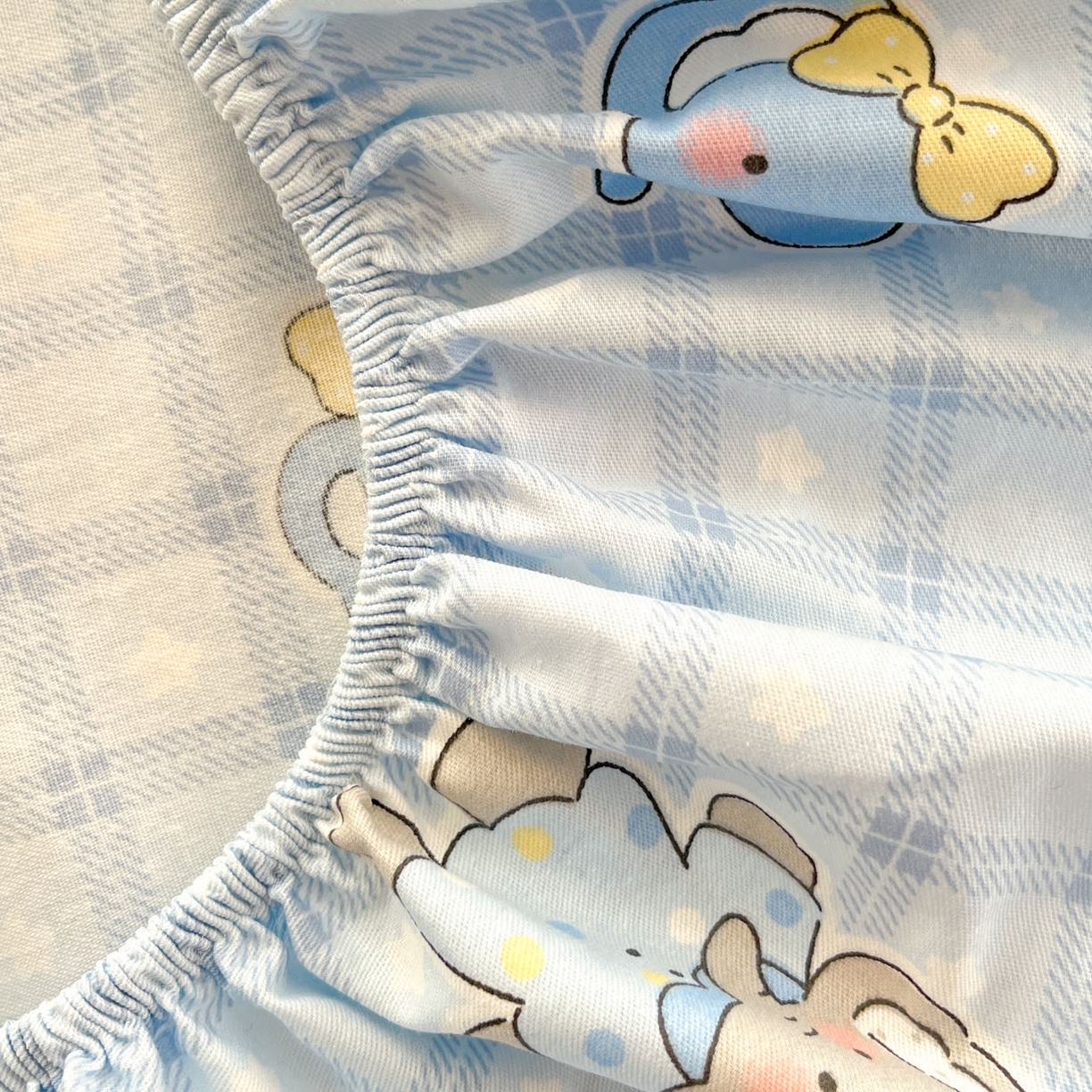 91家纺网 家纺一手货源 找家纺 莱通家纺 2026春夏新款全棉12868印花四件套单品系列-单床笠 云朵象宝