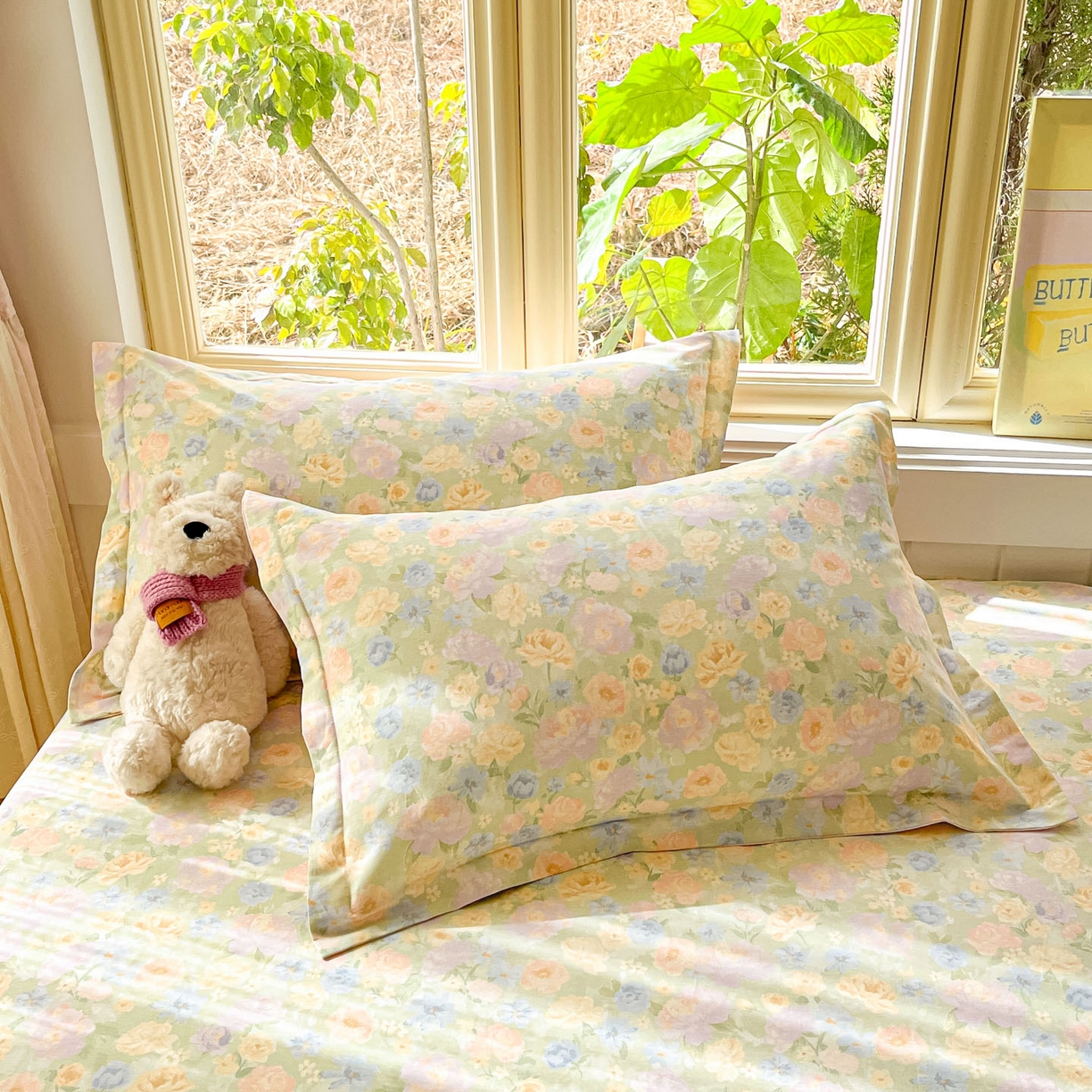 91家纺网 家纺一手货源 找家纺 莱通家纺 2026春夏新款全棉12868印花四件套单品系列-单床笠 栀子花语