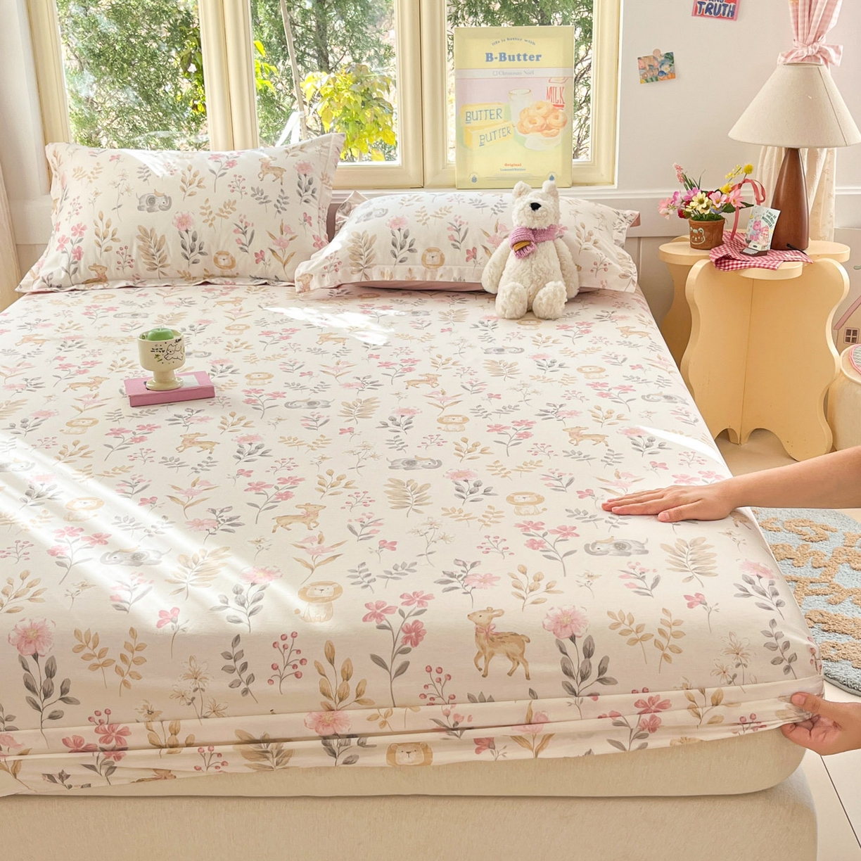 莱通家纺 2026春夏新款全棉12868印花四件套单品系列-单床笠 自然手记