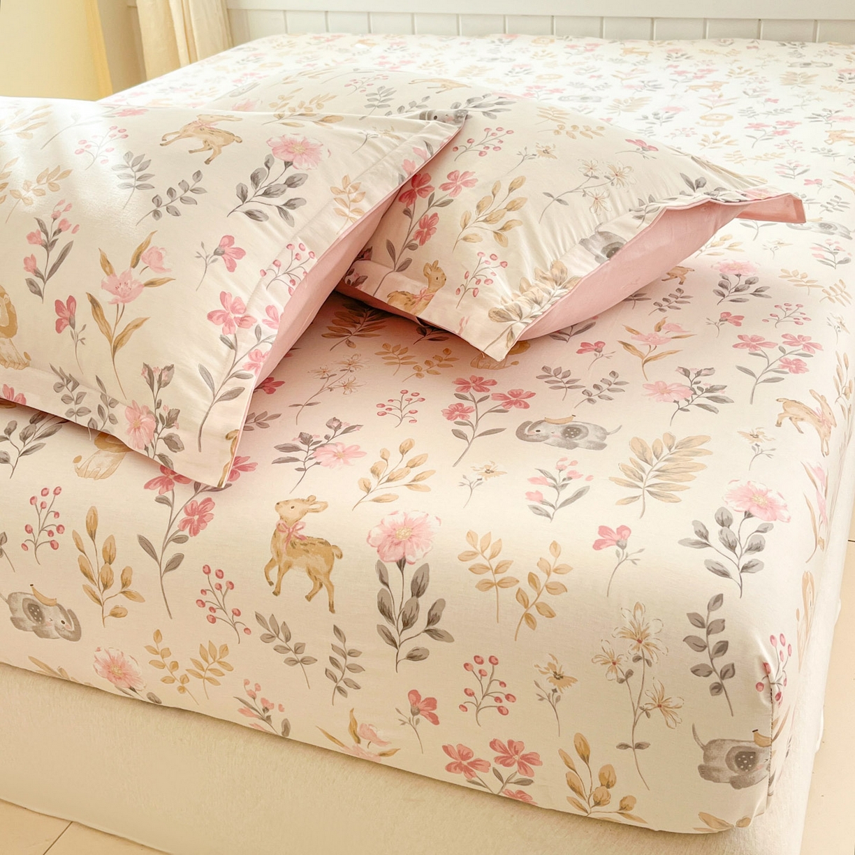 91家纺网 家纺一手货源 找家纺 莱通家纺 2026春夏新款全棉12868印花四件套单品系列-单床笠 自然手记