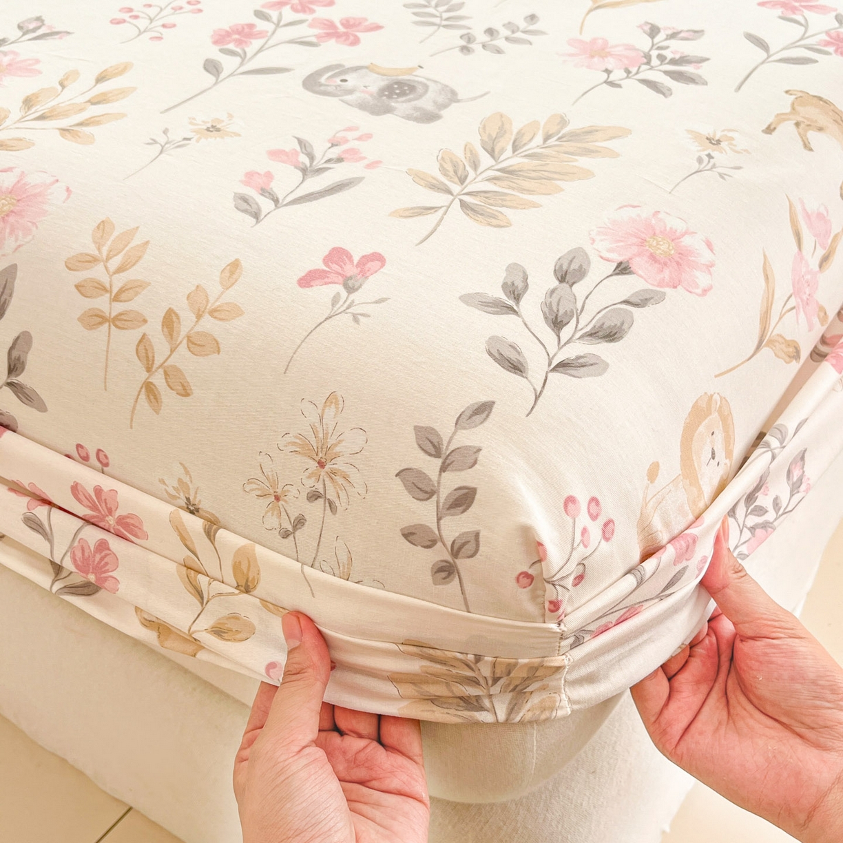 91家纺网 家纺一手货源 找家纺 莱通家纺 2026春夏新款全棉12868印花四件套单品系列-单床笠 自然手记