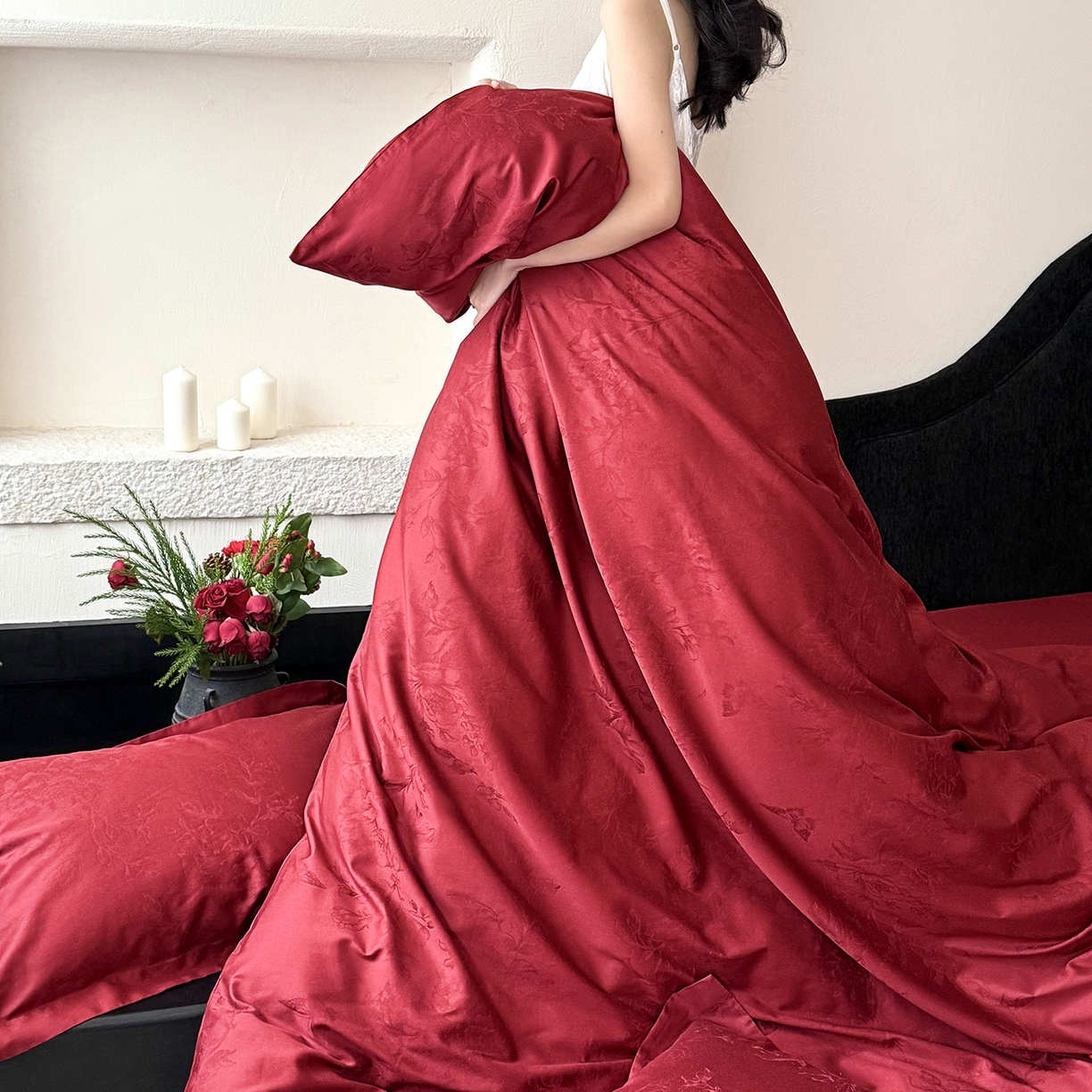 91家纺网 家纺一手货源 找家纺 （总）鹿班家居 2026春季新品100S长绒棉精美提花系列四件套-禧遇四季（标准会员-20元）