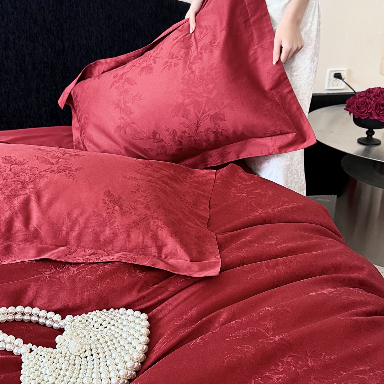 91家纺网 家纺一手货源 找家纺 （总）鹿班家居 2026春季新品100S长绒棉精美提花系列四件套-禧遇四季（标准会员-20元）