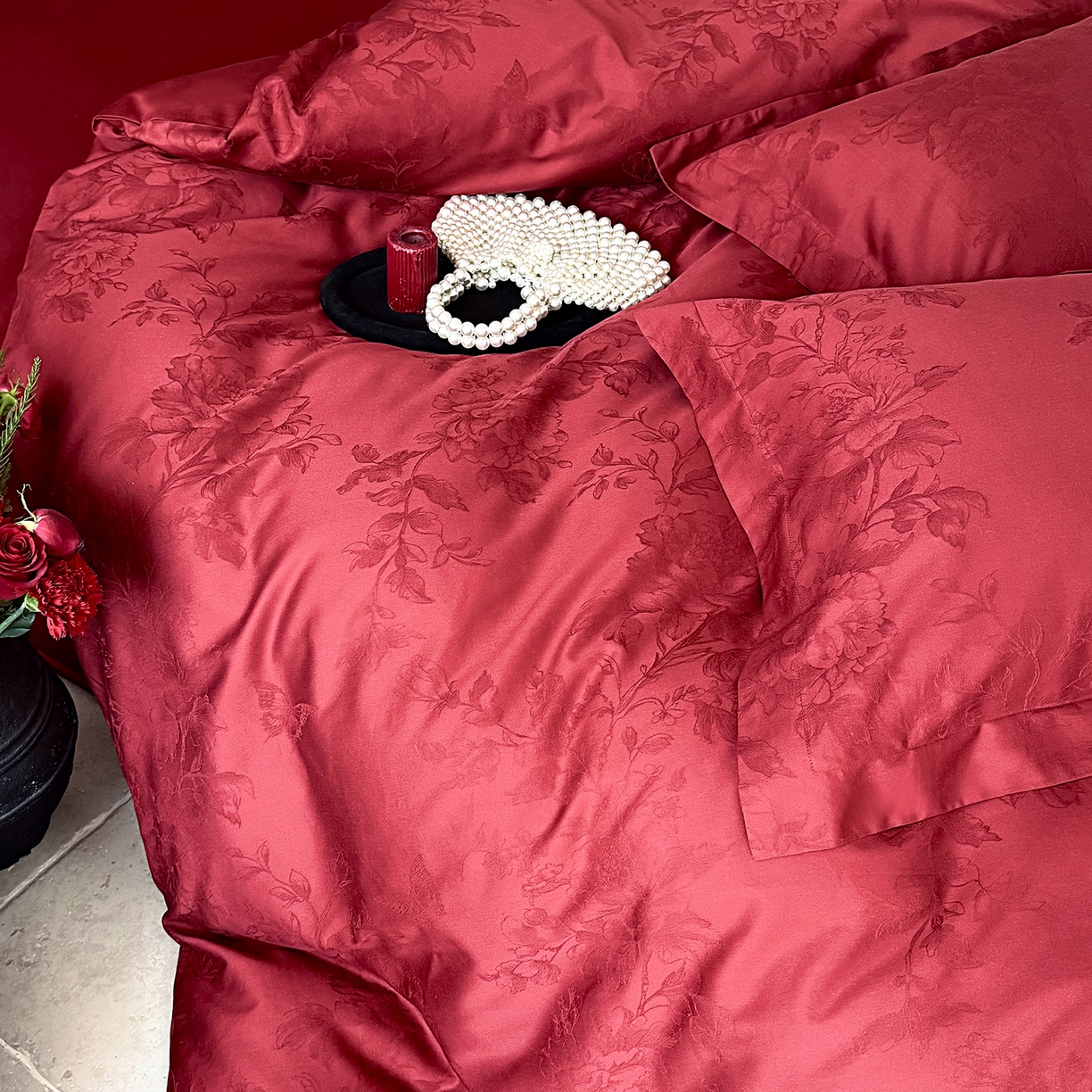 91家纺网 家纺一手货源 找家纺 （总）鹿班家居 2026春季新品100S长绒棉精美提花系列四件套-禧遇四季（标准会员-20元）