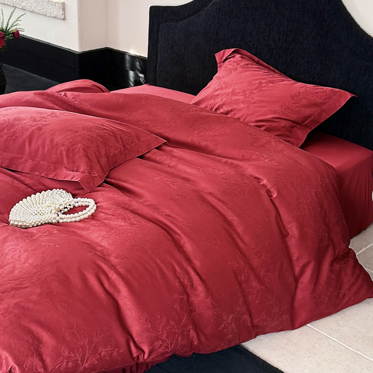 91家纺网 家纺一手货源 找家纺 （总）鹿班家居 2026春季新品100S长绒棉精美提花系列四件套-禧遇四季（标准会员-20元）