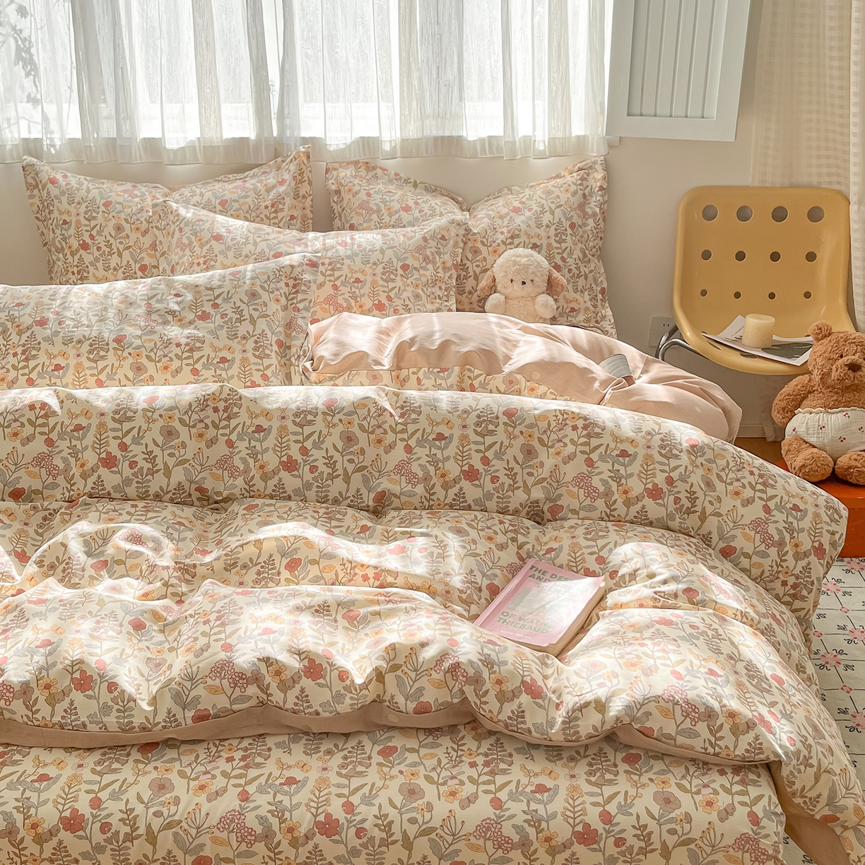 91家纺网 家纺一手货源 找家纺 花梦欣 2026新款全棉纯棉印花花卉款四件套 京都花园