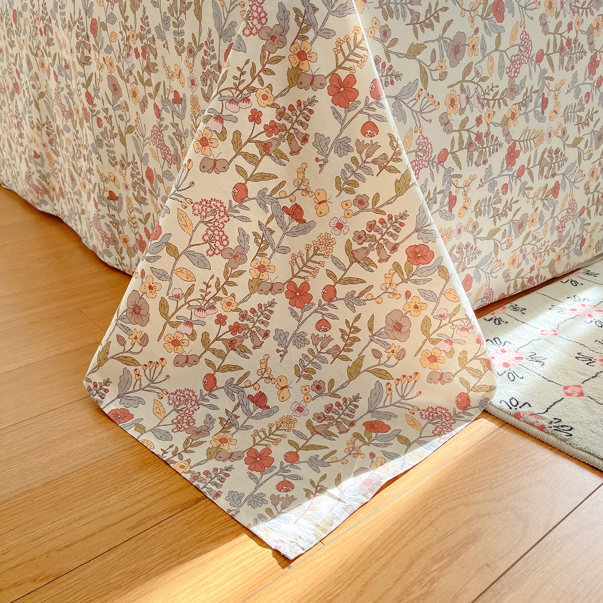 91家纺网 家纺一手货源 找家纺 花梦欣 2026新款全棉纯棉印花花卉款四件套 京都花园