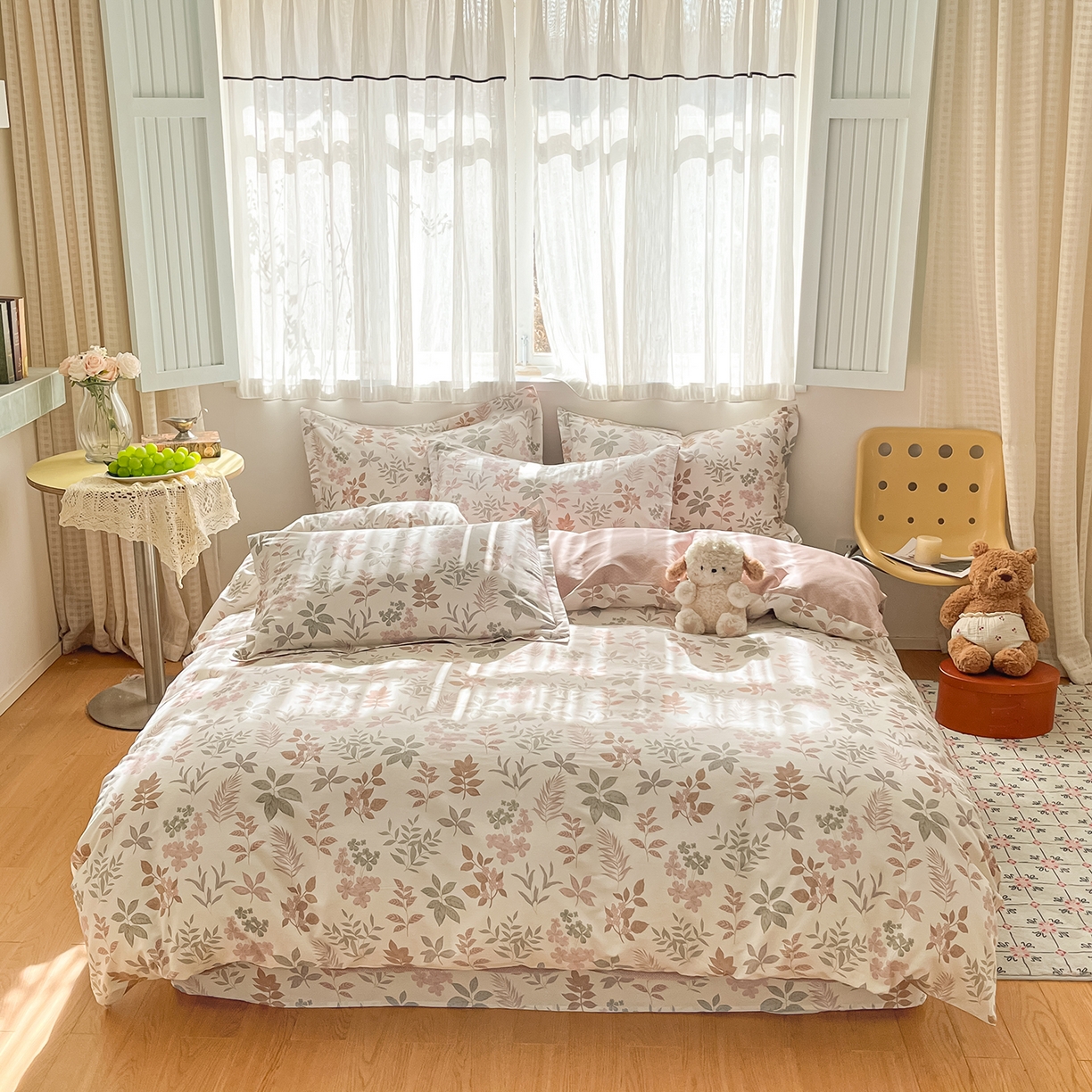 91家纺网 家纺一手货源 找家纺 花梦欣 2026新款全棉纯棉印花花卉款四件套 洛克庄园红