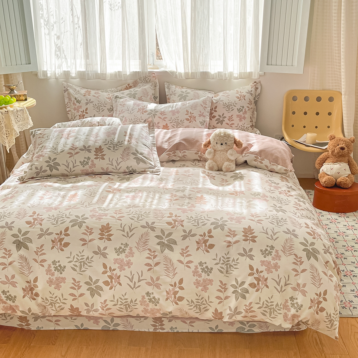 91家纺网 家纺一手货源 找家纺 花梦欣 2026新款全棉纯棉印花花卉款四件套 洛克庄园红