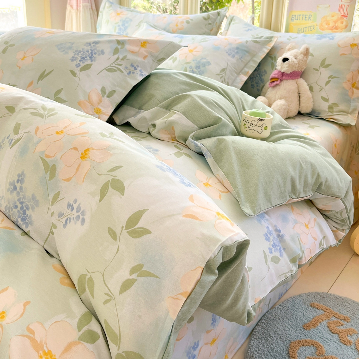 91家纺网 家纺一手货源 找家纺 （总）莱通家纺 2026春夏新款全棉12868印花四件套单品系列-单被套