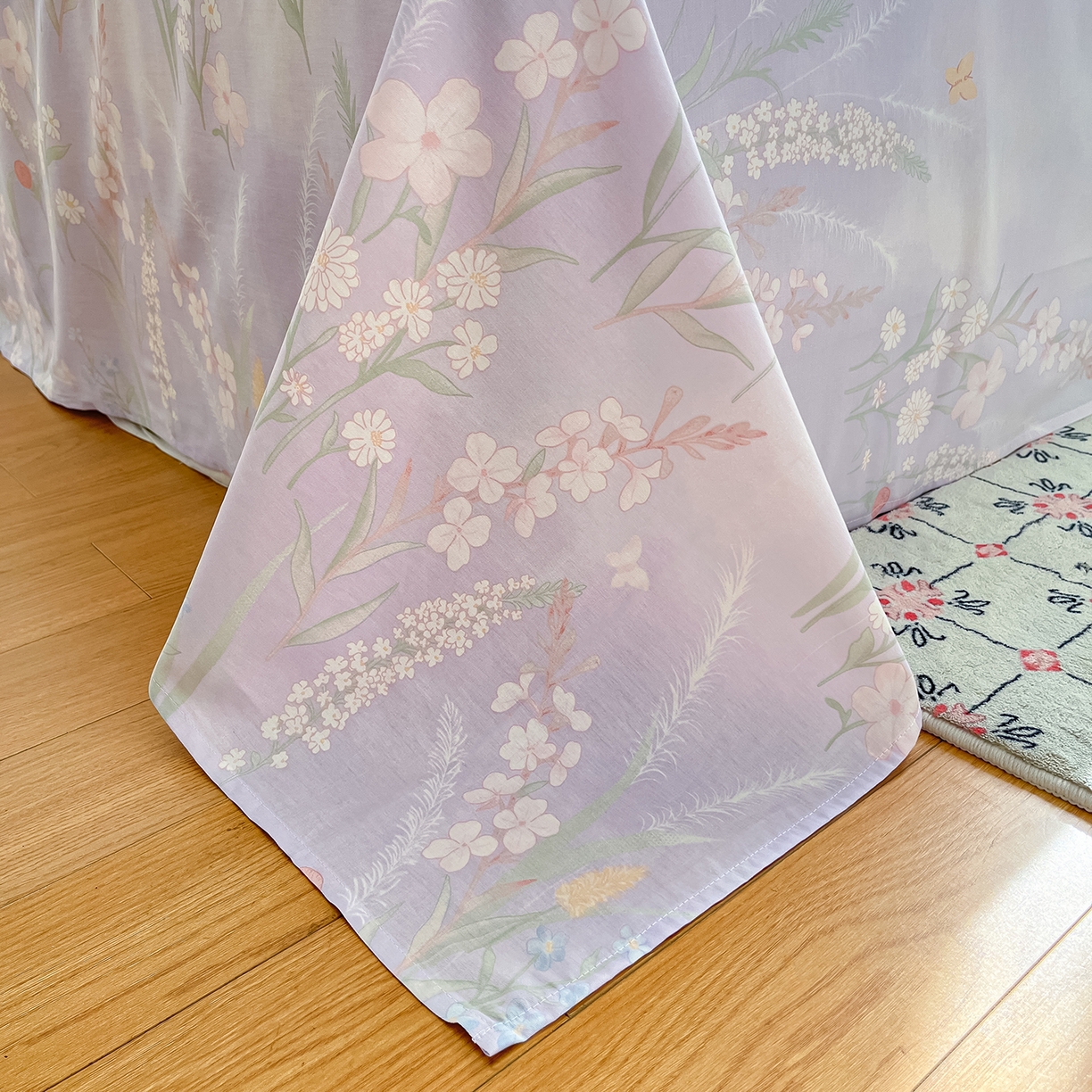 91家纺网 家纺一手货源 找家纺 花梦欣 2026新款全棉纯棉印花花卉款四件套 普罗旺斯