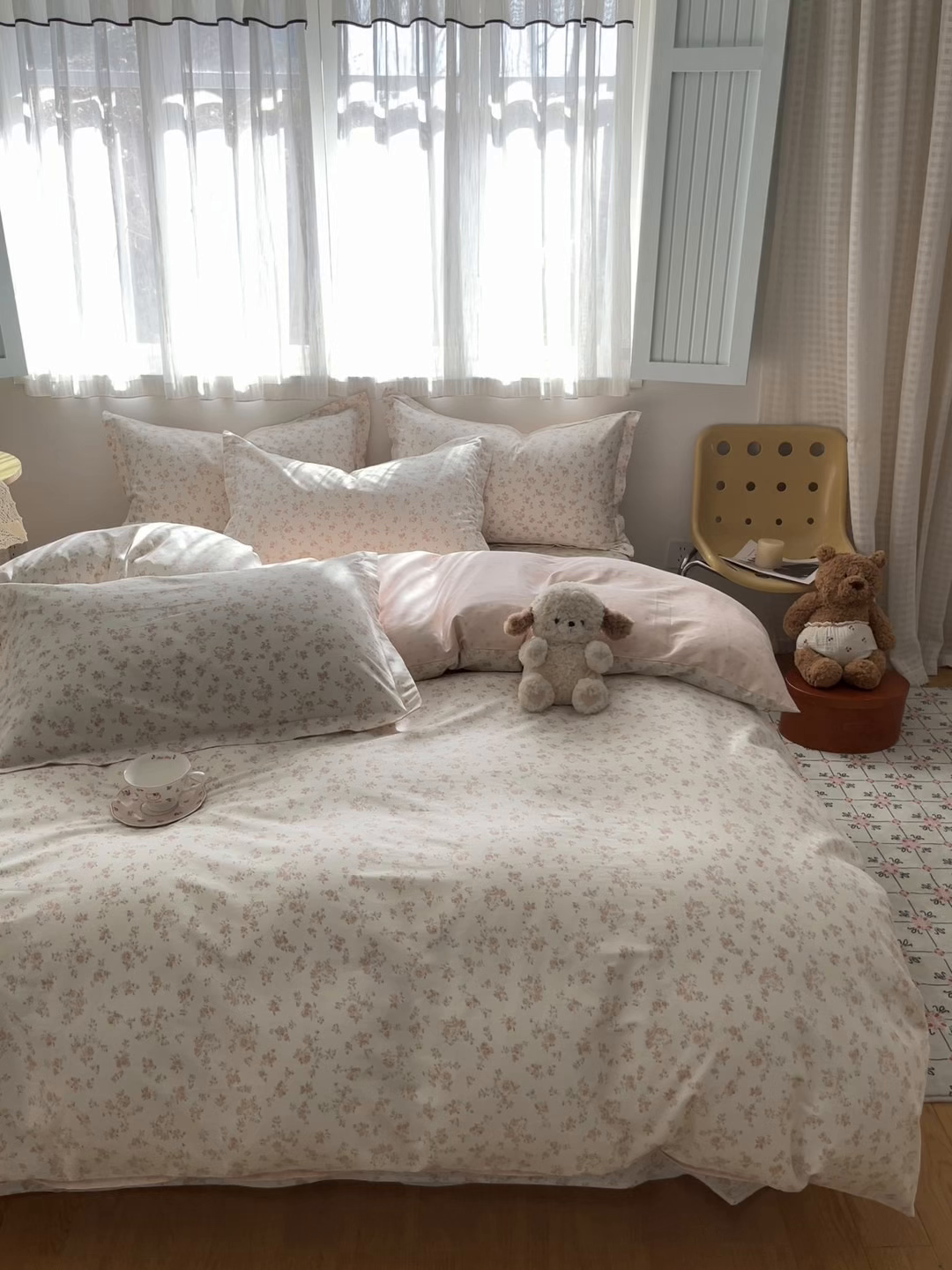 91家纺网 家纺一手货源 找家纺 花梦欣 2026新款全棉纯棉印花花卉款四件套 俏佳人