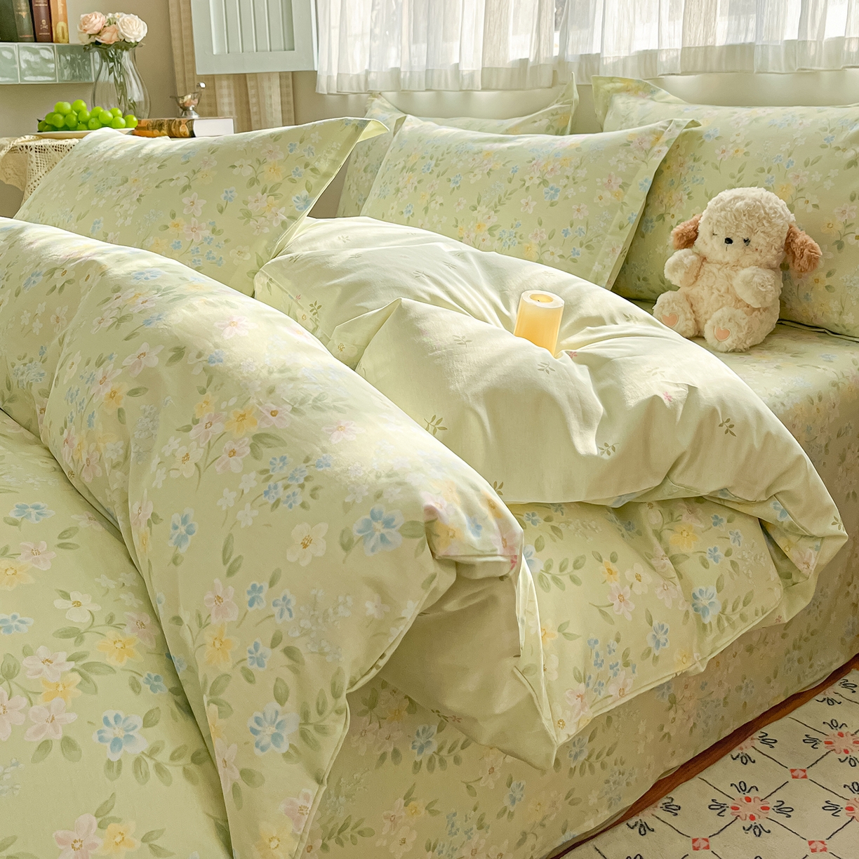 花梦欣 2026新款全棉纯棉印花花卉款四件套 徐徐花开