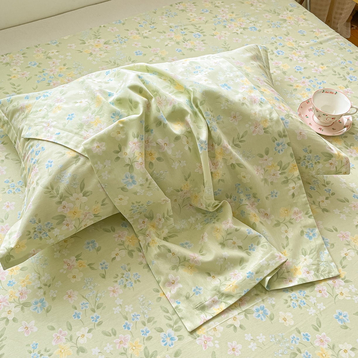 91家纺网 家纺一手货源 找家纺 花梦欣 2026新款全棉纯棉印花花卉款四件套 徐徐花开