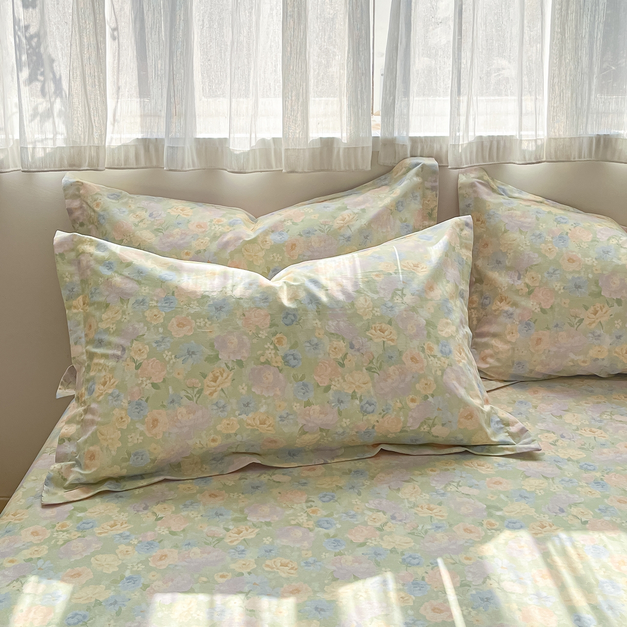 91家纺网 家纺一手货源 找家纺 花梦欣 2026新款全棉纯棉印花花卉款四件套 栀子花语