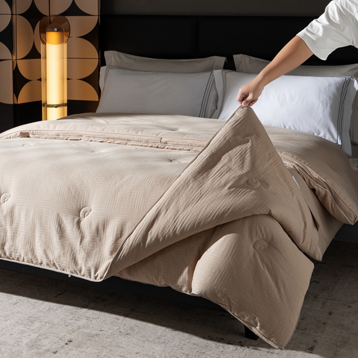 91家纺网 家纺一手货源 找家纺 （总）双层纱家居 2025新款纯棉大豆子母被被子被芯