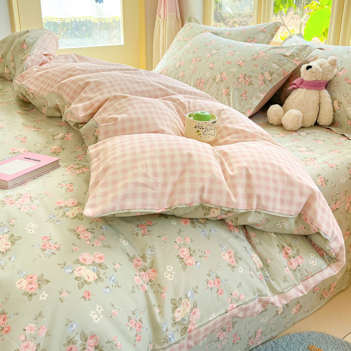 91家纺网 家纺一手货源 找家纺 莱通家纺 2026春夏新款全棉12868印花四件套单品系列-单被套 璃光浅梦