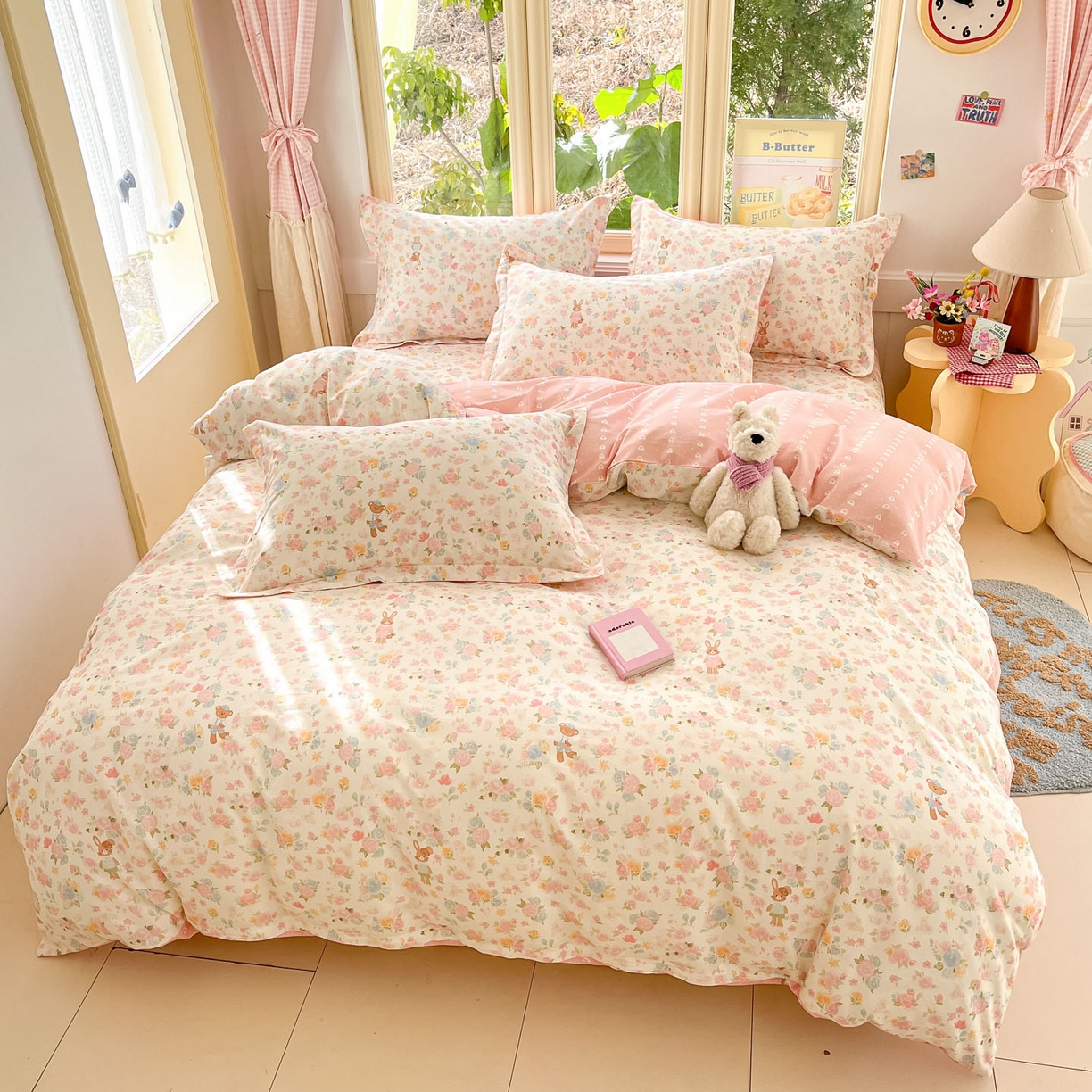 91家纺网 家纺一手货源 找家纺 莱通家纺 2026春夏新款全棉12868印花四件套单品系列-单被套 梦露乐园