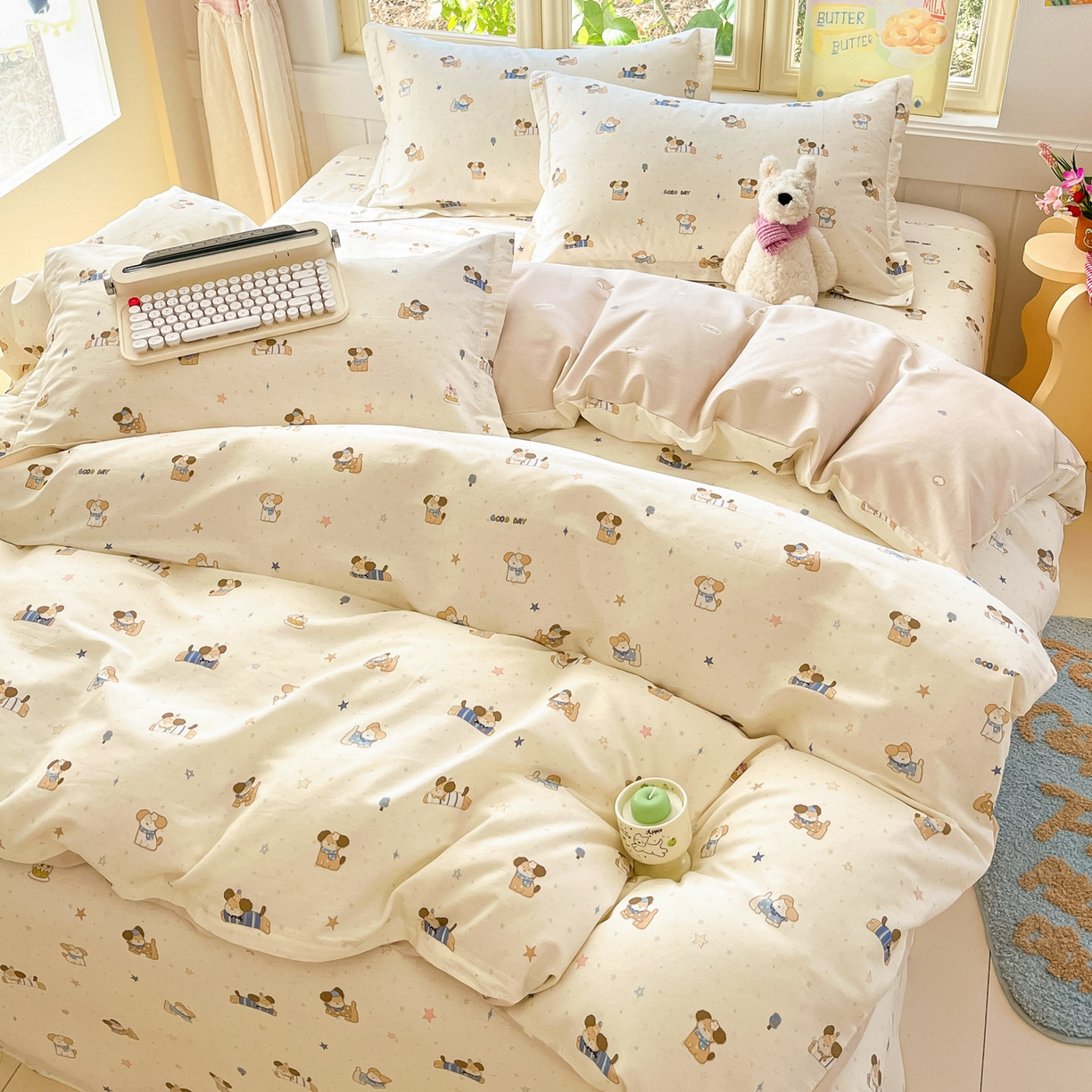 91家纺网 家纺一手货源 找家纺 莱通家纺 2026春夏新款全棉12868印花四件套单品系列-单被套 魔法小柴