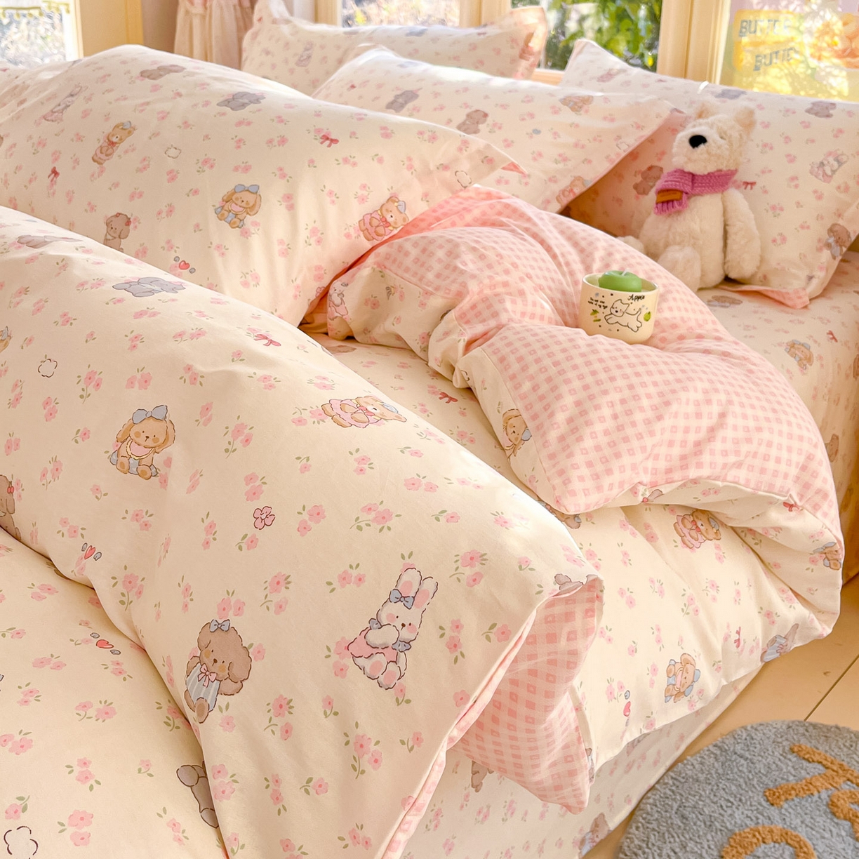 莱通家纺 2026春夏新款全棉12868印花四件套单品系列-单被套 奶酪幼儿园