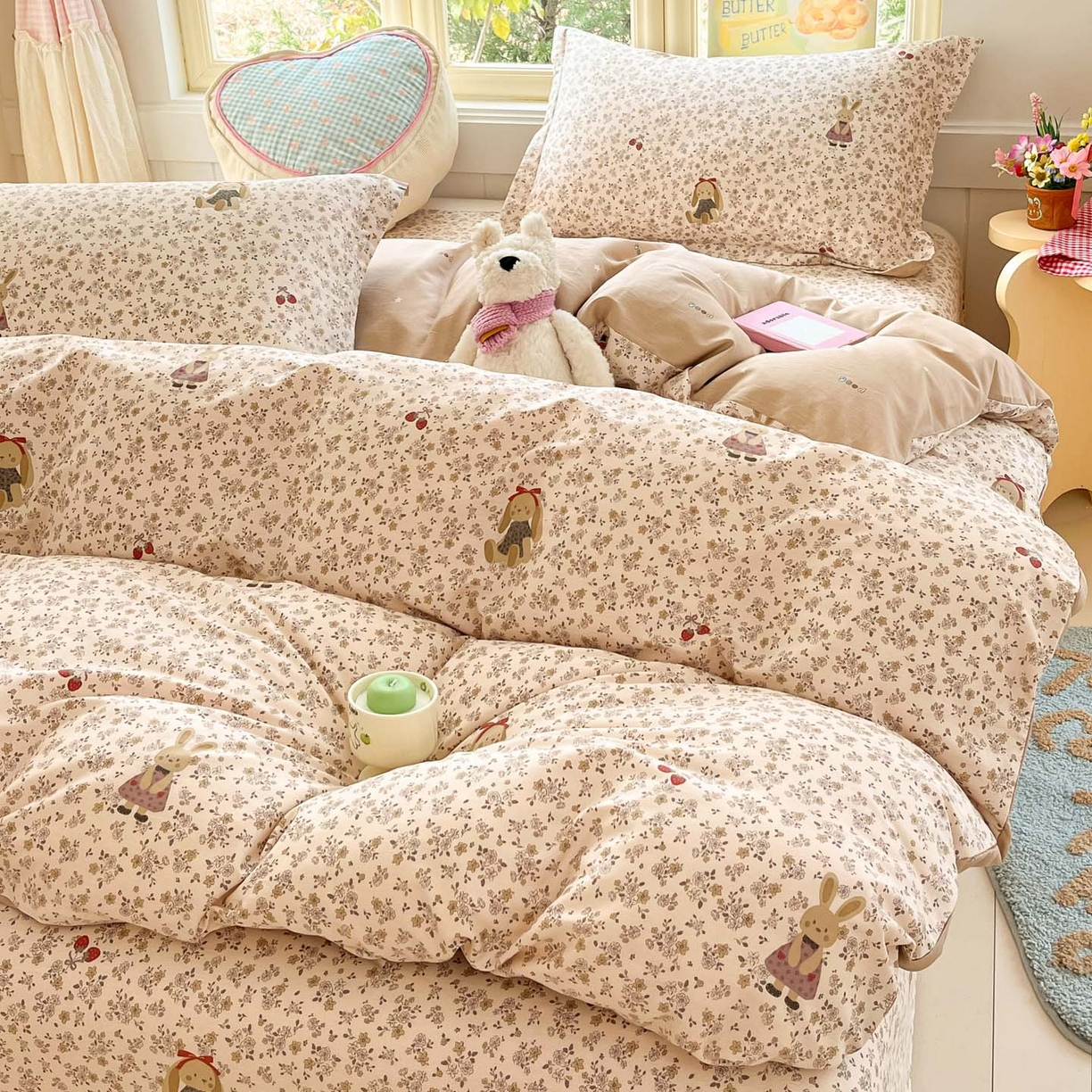 91家纺网 家纺一手货源 找家纺 莱通家纺 2026春夏新款全棉12868印花四件套单品系列-单被套 帕丁顿兔兔