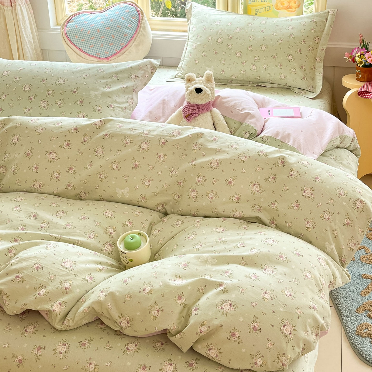 91家纺网 家纺一手货源 找家纺 莱通家纺 2026春夏新款全棉12868印花四件套单品系列-单被套 浅夏雏菊