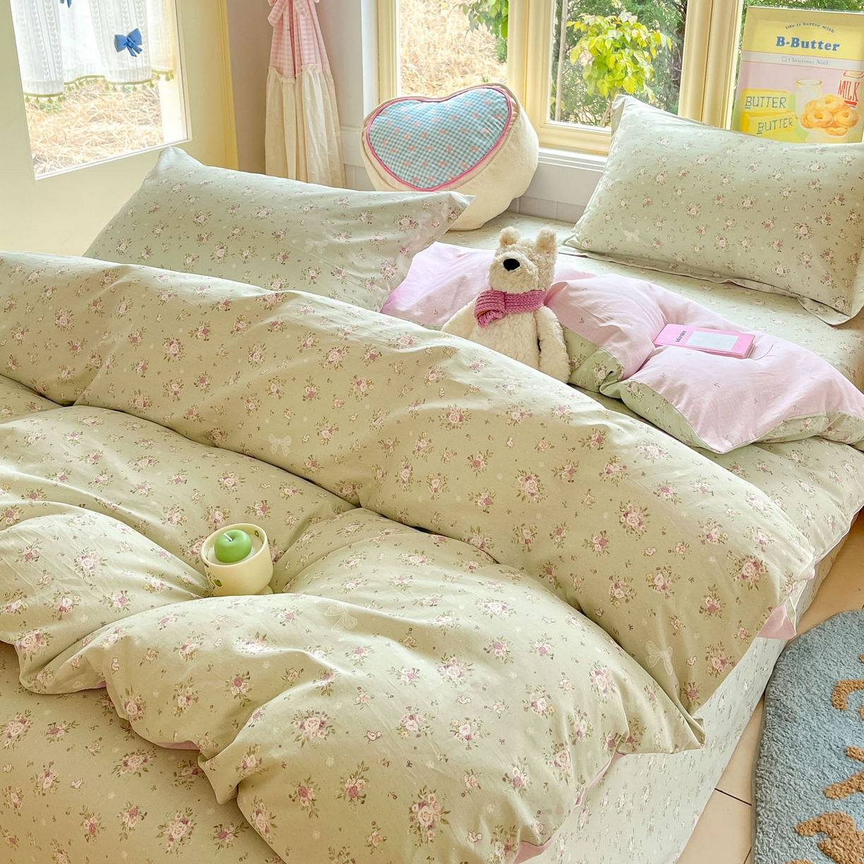 91家纺网 家纺一手货源 找家纺 莱通家纺 2026春夏新款全棉12868印花四件套单品系列-单被套 浅夏雏菊