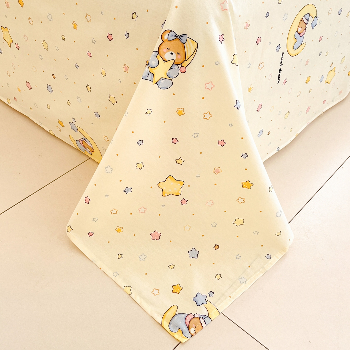 91家纺网 家纺一手货源 找家纺 莱通家纺 2026春夏新款全棉12868印花四件套单品系列-单被套 睡梦熊