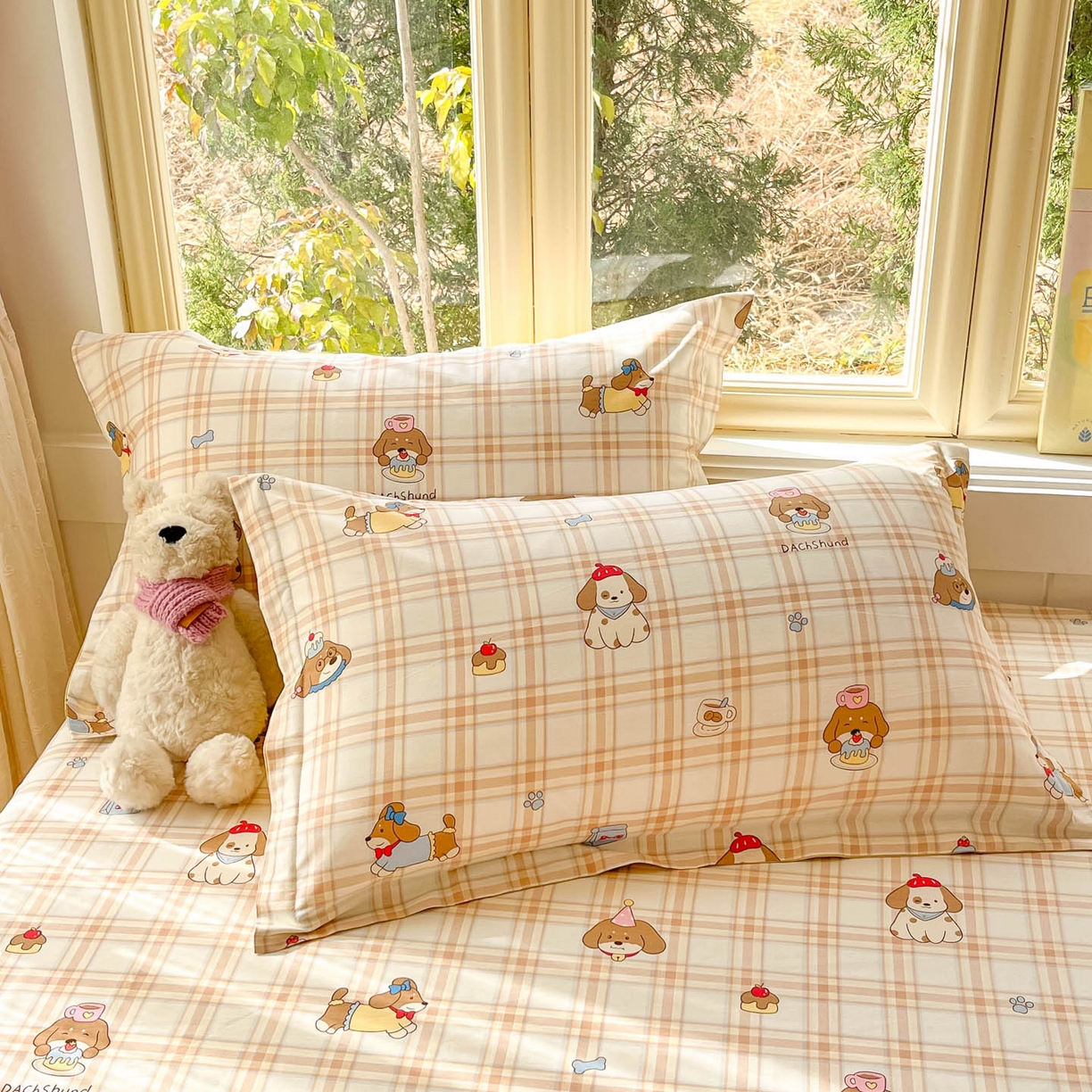 91家纺网 家纺一手货源 找家纺 莱通家纺 2026春夏新款全棉12868印花四件套单品系列-单被套 柯基小屋