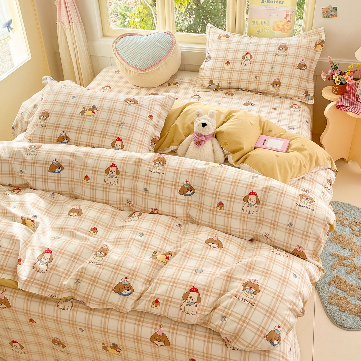 91家纺网 家纺一手货源 找家纺 莱通家纺 2026春夏新款全棉12868印花四件套单品系列-单被套 柯基小屋