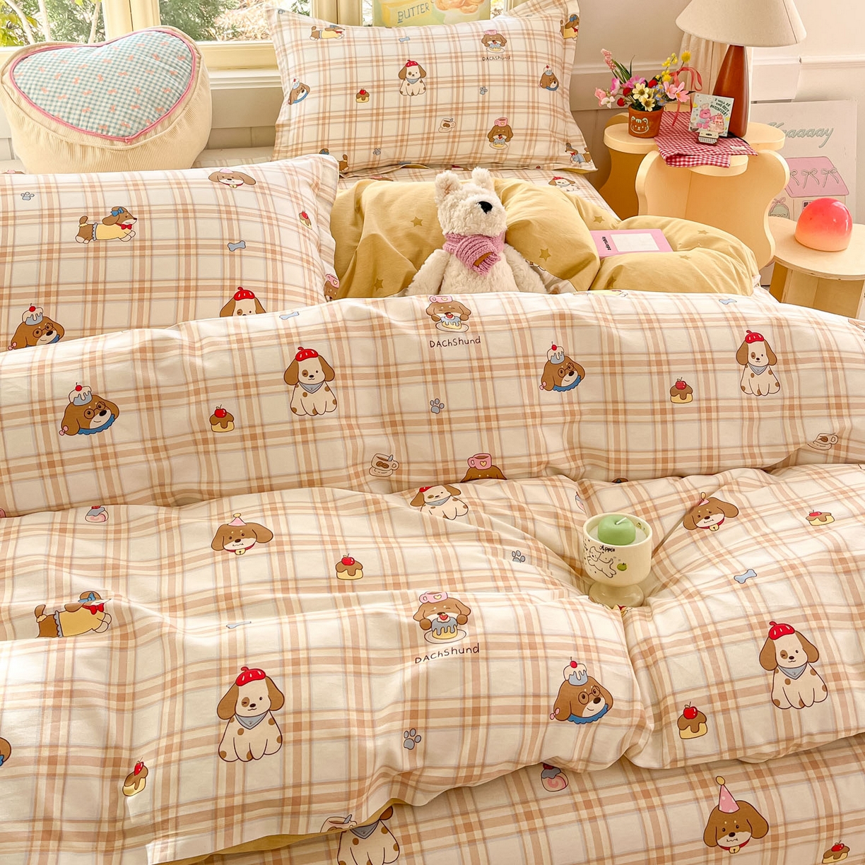 91家纺网 家纺一手货源 找家纺 莱通家纺 2026春夏新款全棉12868印花四件套单品系列-单被套 柯基小屋