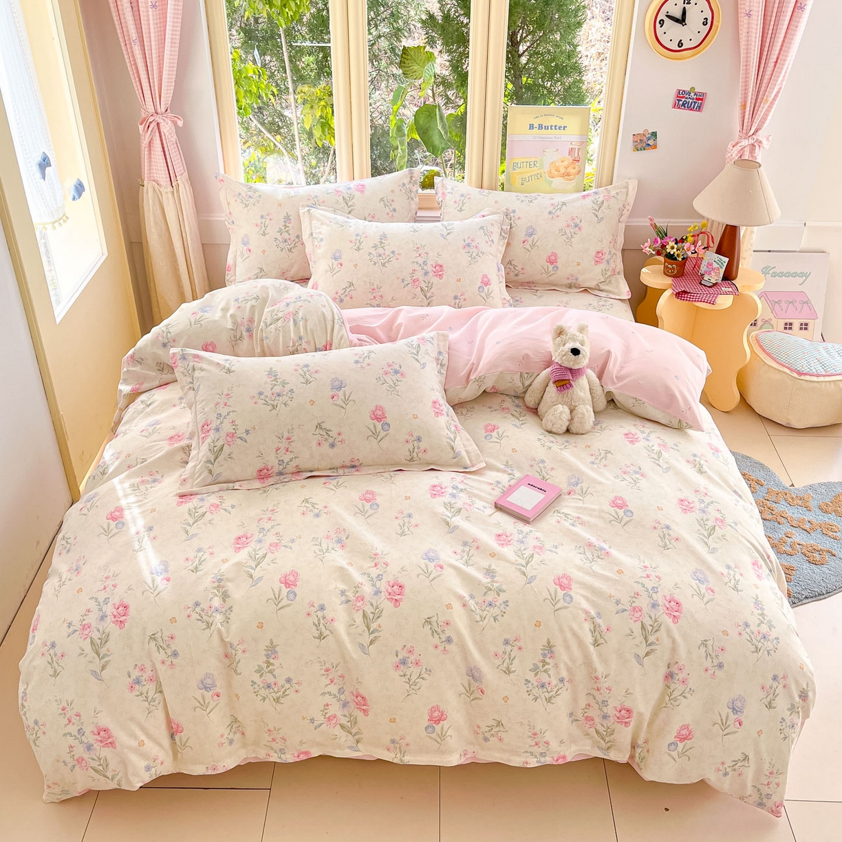 91家纺网 家纺一手货源 找家纺 莱通家纺 2026春夏新款全棉12868印花四件套单品系列-单被套 芜晴花