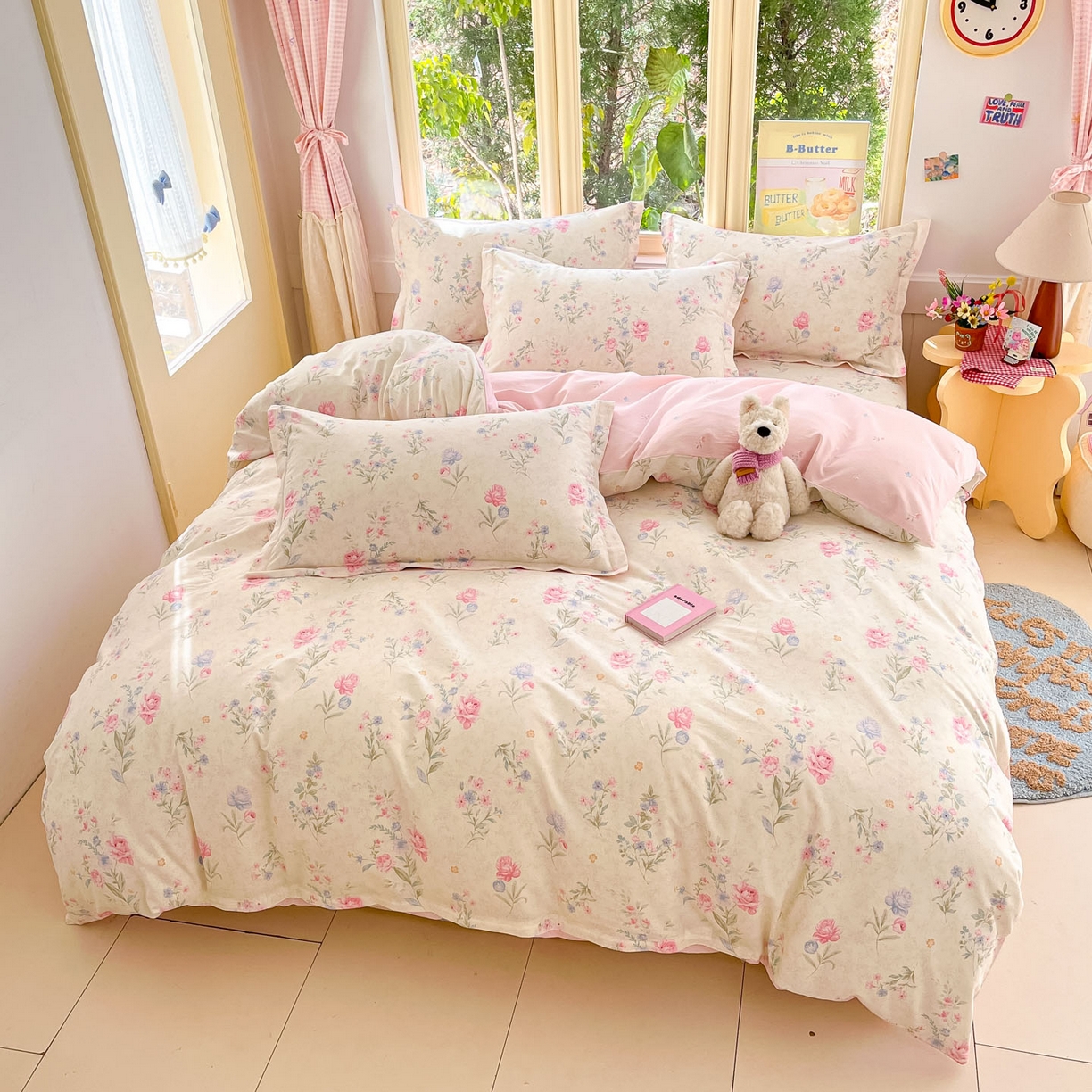 91家纺网 家纺一手货源 找家纺 莱通家纺 2026春夏新款全棉12868印花四件套单品系列-单被套 芜晴花