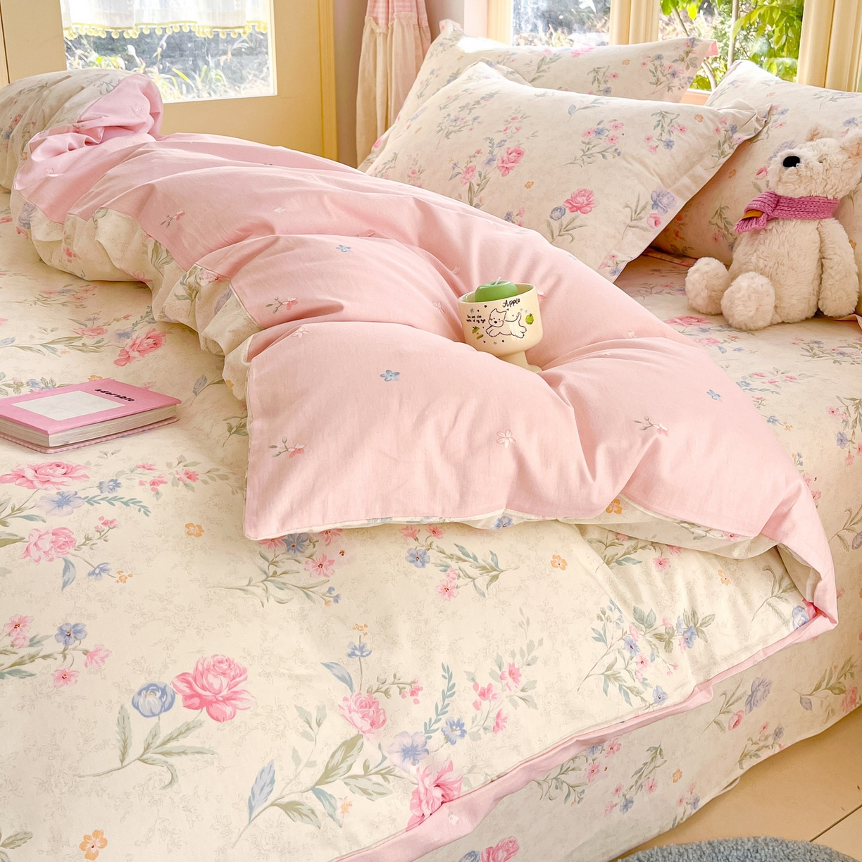 91家纺网 家纺一手货源 找家纺 莱通家纺 2026春夏新款全棉12868印花四件套单品系列-单被套 芜晴花