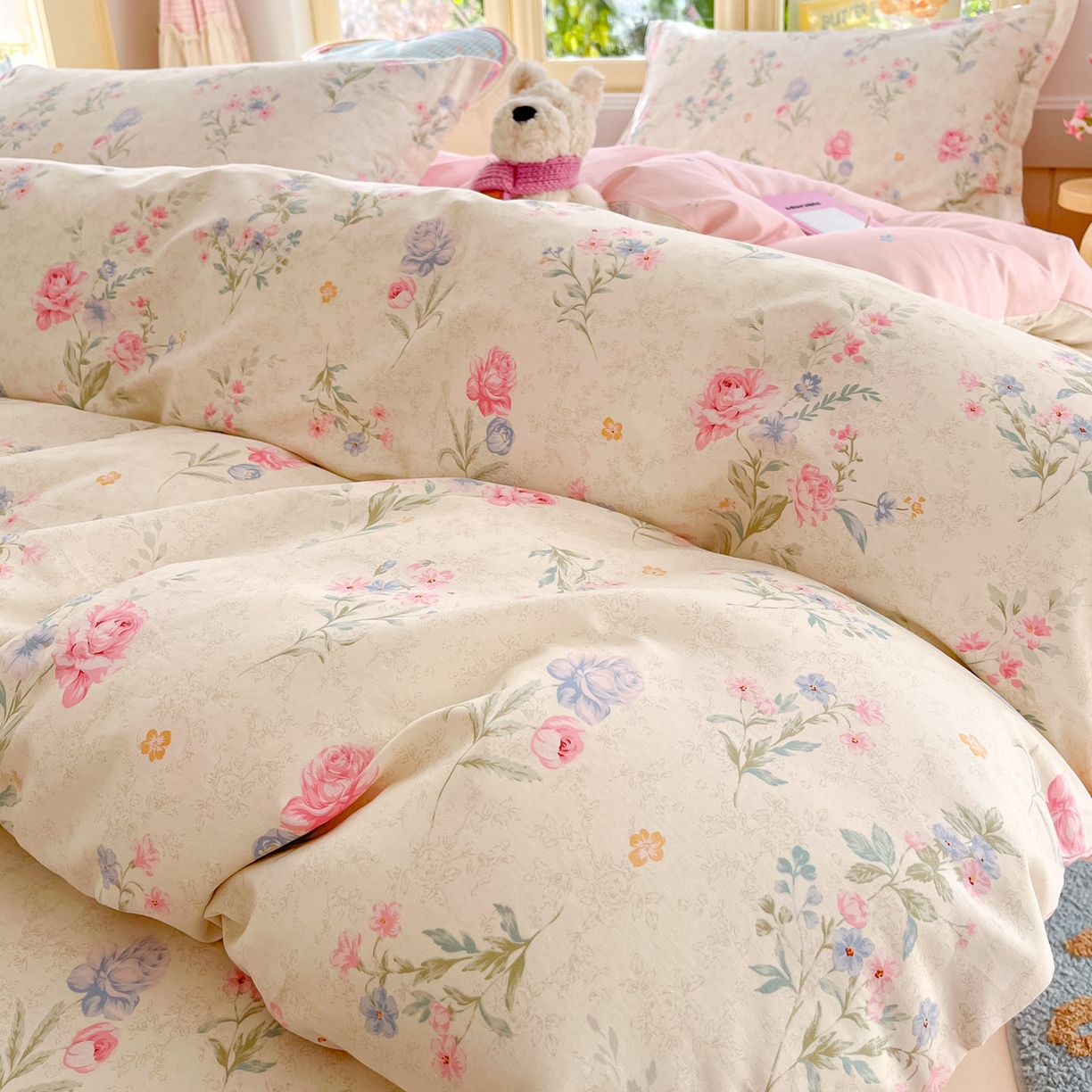 91家纺网 家纺一手货源 找家纺 莱通家纺 2026春夏新款全棉12868印花四件套单品系列-单被套 芜晴花