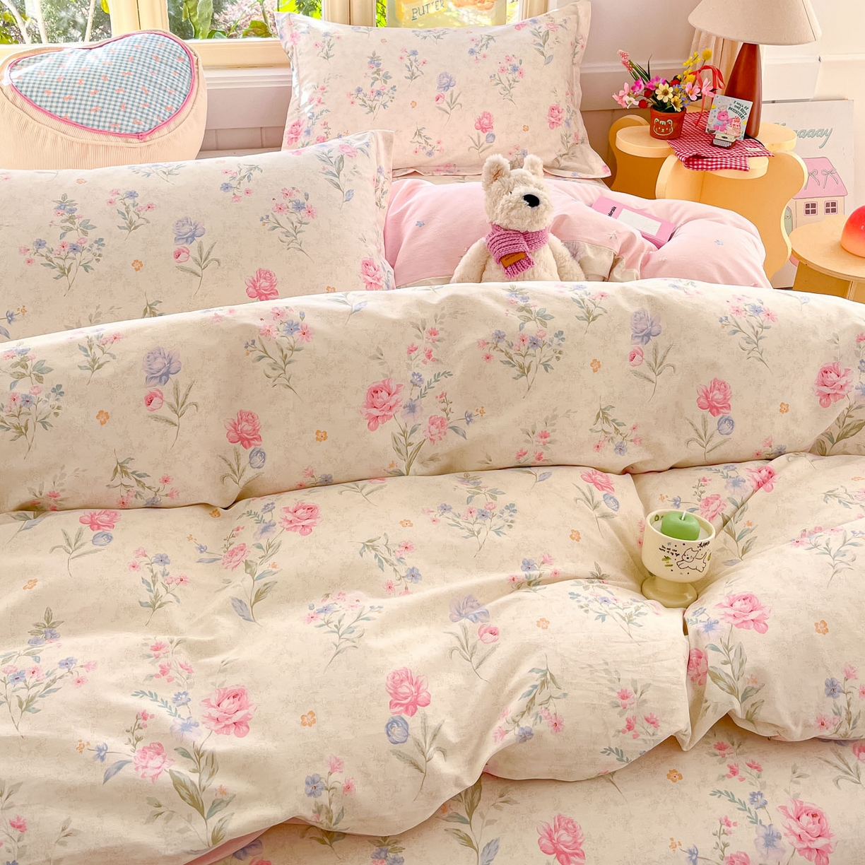 91家纺网 家纺一手货源 找家纺 莱通家纺 2026春夏新款全棉12868印花四件套单品系列-单被套 芜晴花