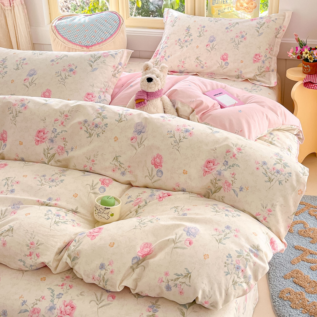 91家纺网 家纺一手货源 找家纺 莱通家纺 2026春夏新款全棉12868印花四件套单品系列-单被套 芜晴花