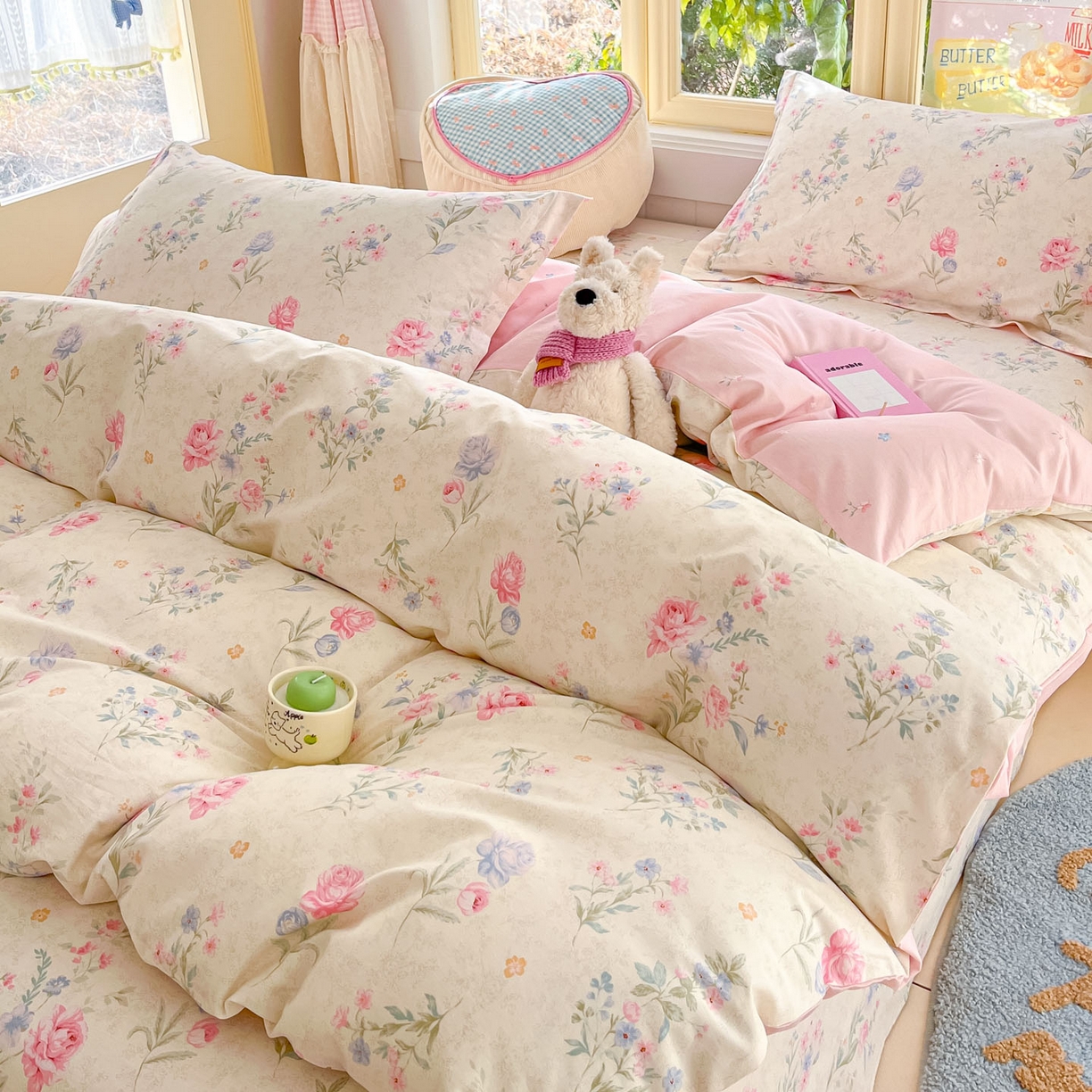 91家纺网 家纺一手货源 找家纺 莱通家纺 2026春夏新款全棉12868印花四件套单品系列-单被套 芜晴花