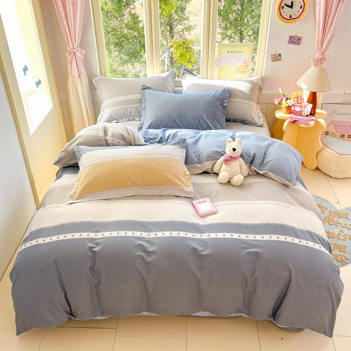 91家纺网 家纺一手货源 找家纺 莱通家纺 2026春夏新款全棉12868印花四件套单品系列-单被套 星辰大海