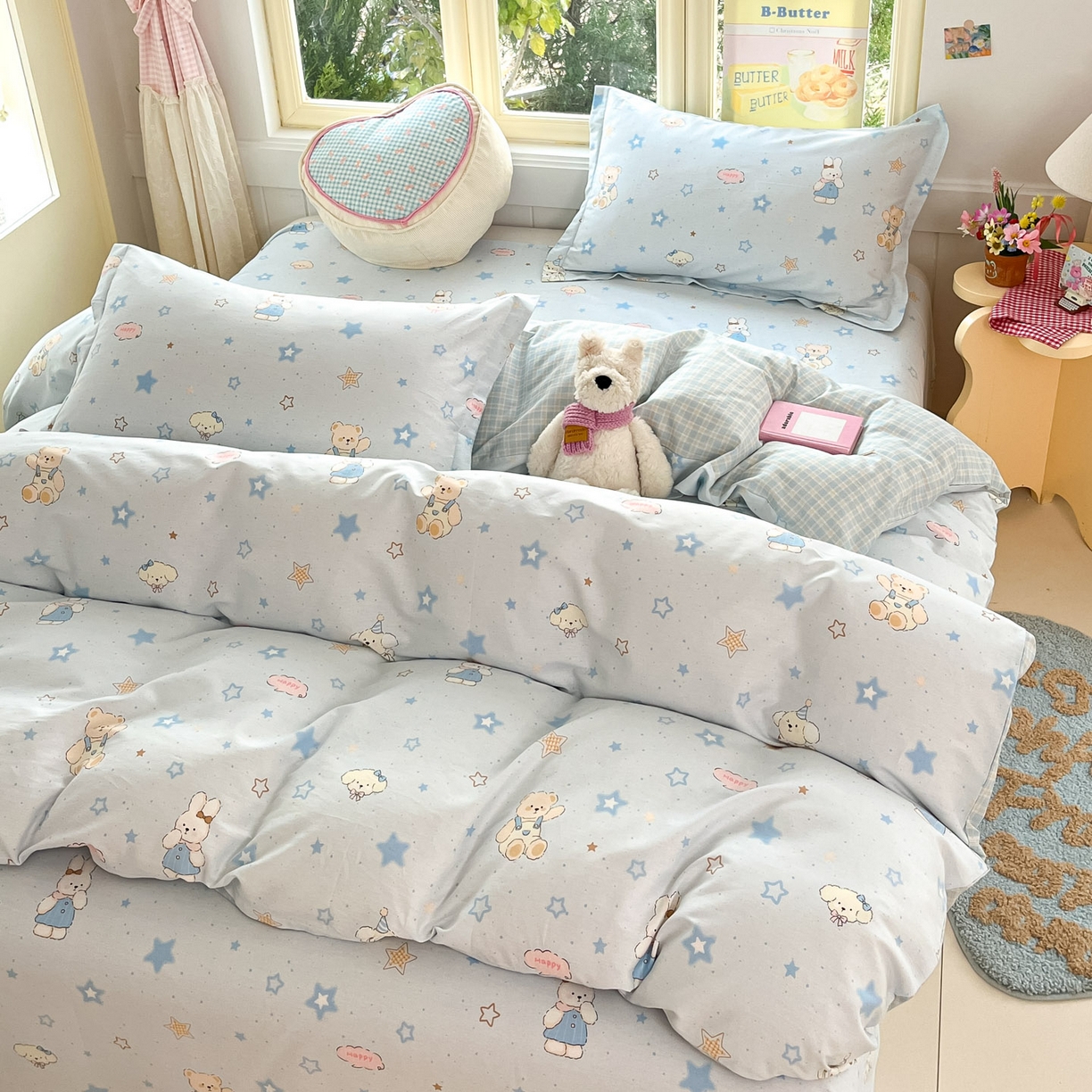 91家纺网 家纺一手货源 找家纺 莱通家纺 2026春夏新款全棉12868印花四件套单品系列-单被套 星星童话园