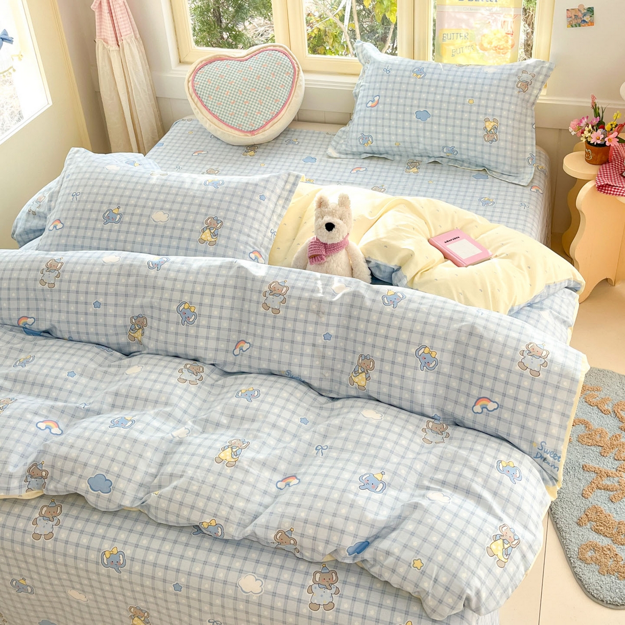 91家纺网 家纺一手货源 找家纺 莱通家纺 2026春夏新款全棉12868印花四件套单品系列-单被套 云朵象宝