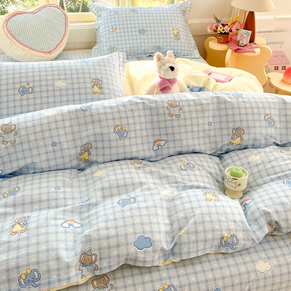 91家纺网 家纺一手货源 找家纺 莱通家纺 2026春夏新款全棉12868印花四件套单品系列-单被套 云朵象宝