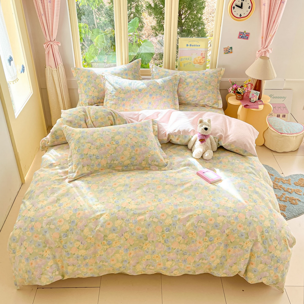 91家纺网 家纺一手货源 找家纺 莱通家纺 2026春夏新款全棉12868印花四件套单品系列-单被套 栀子花语