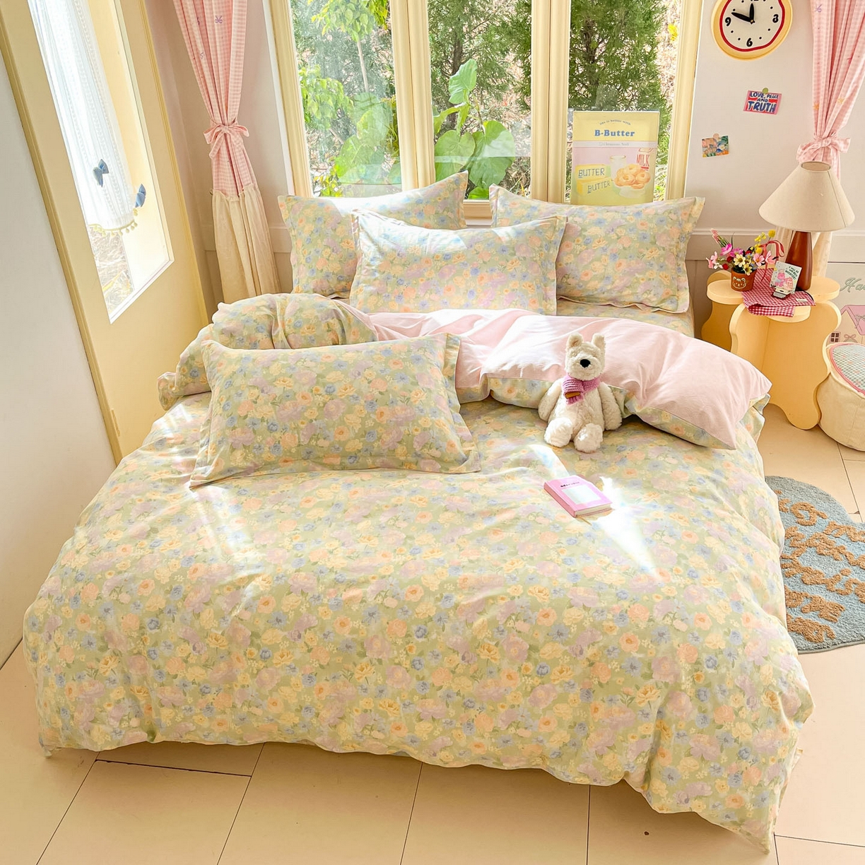 91家纺网 家纺一手货源 找家纺 莱通家纺 2026春夏新款全棉12868印花四件套单品系列-单被套 栀子花语