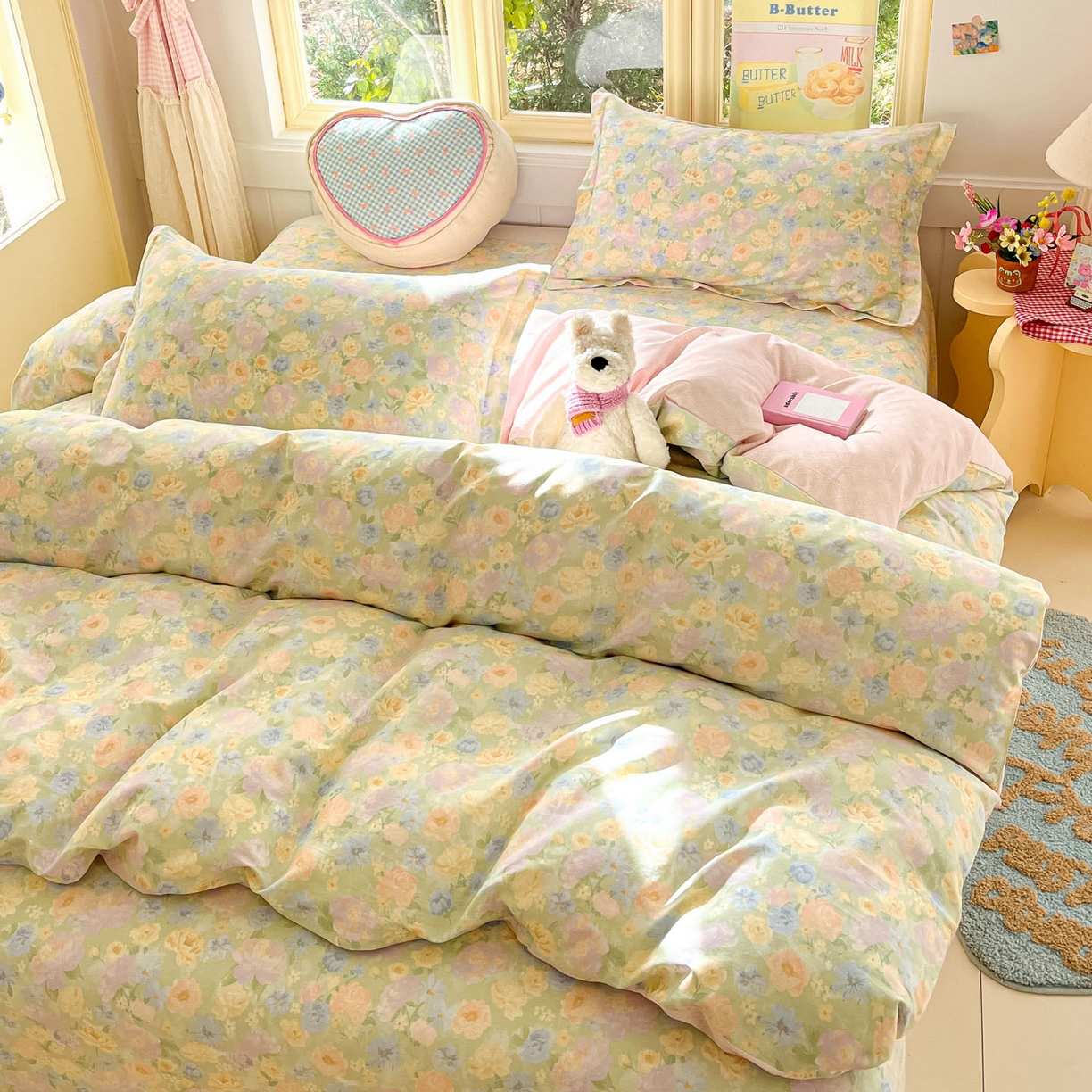 91家纺网 家纺一手货源 找家纺 莱通家纺 2026春夏新款全棉12868印花四件套单品系列-单被套 栀子花语