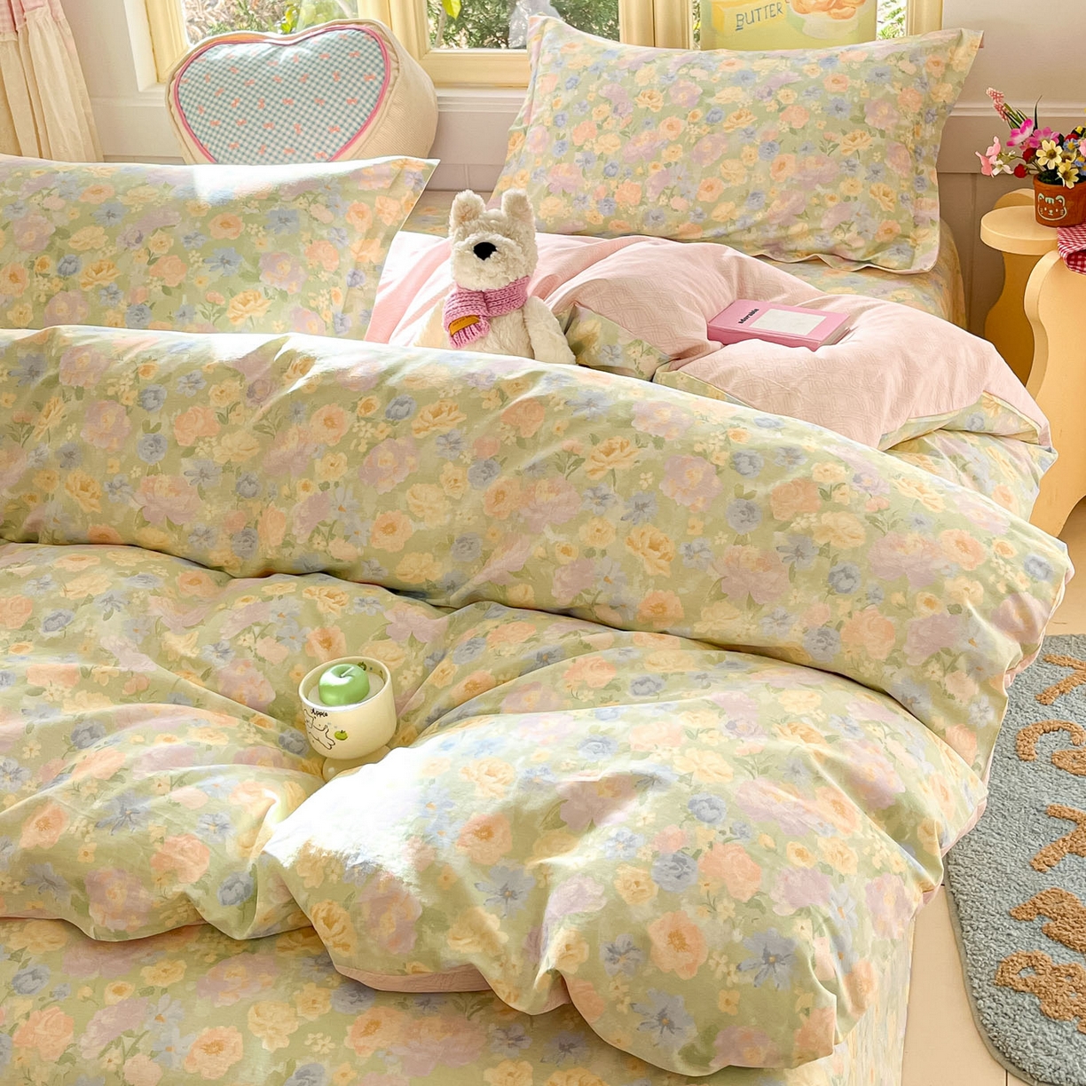 91家纺网 家纺一手货源 找家纺 莱通家纺 2026春夏新款全棉12868印花四件套单品系列-单被套 栀子花语