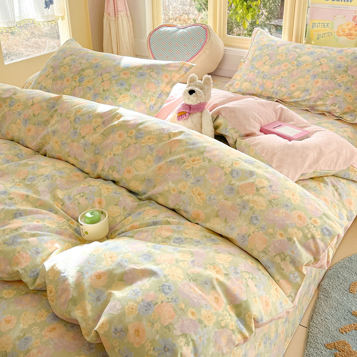 91家纺网 家纺一手货源 找家纺 莱通家纺 2026春夏新款全棉12868印花四件套单品系列-单被套 栀子花语