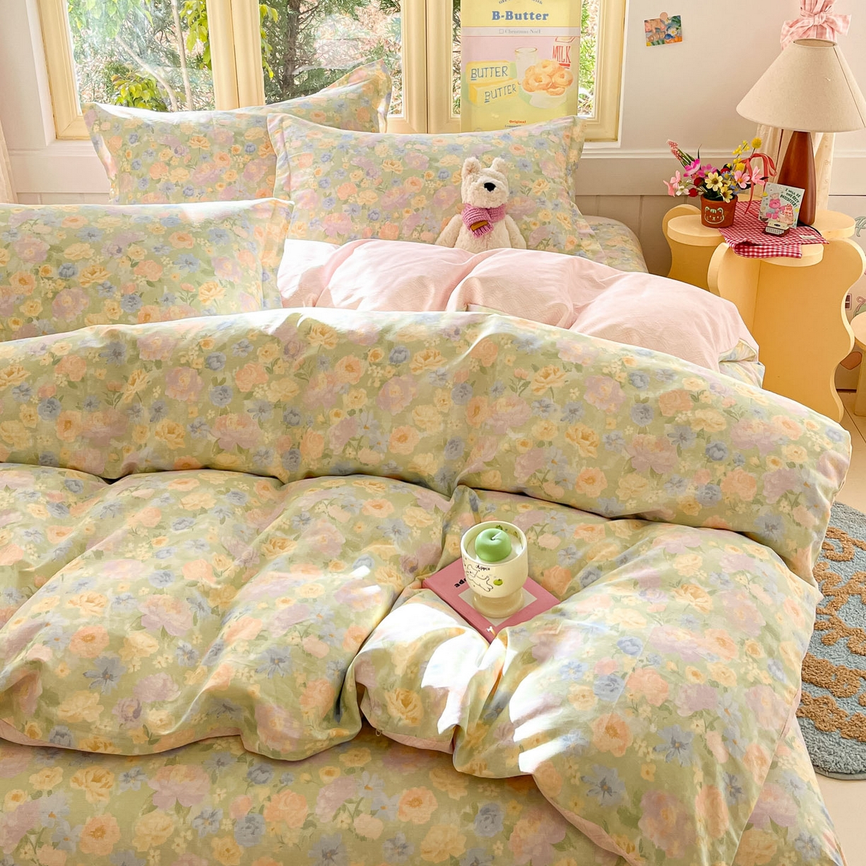 91家纺网 家纺一手货源 找家纺 莱通家纺 2026春夏新款全棉12868印花四件套单品系列-单被套 栀子花语